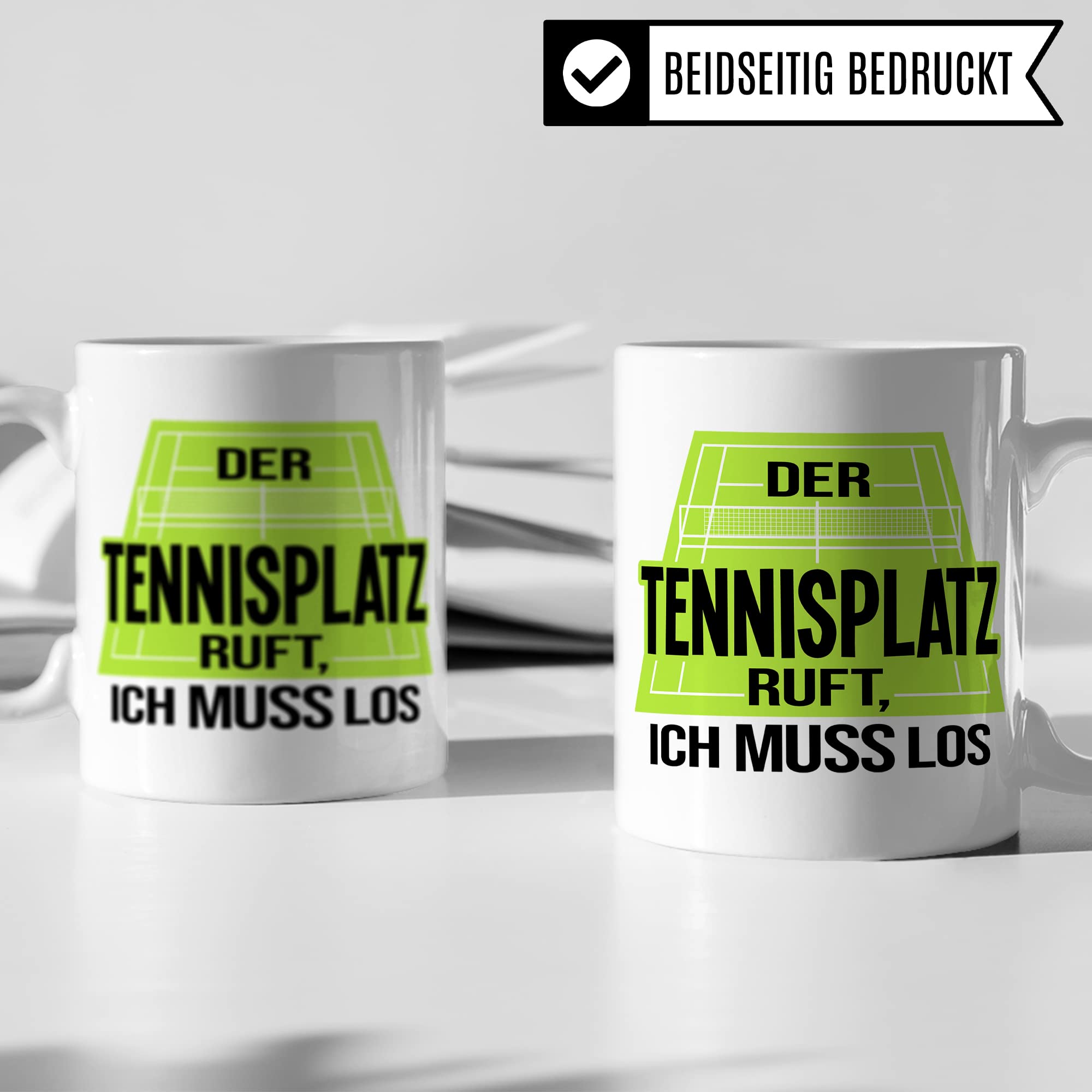 Tasse Tennis, Der Tennisplatz ruft Ich muss los, Tennis-Spruch Geschenk Tennisspieler Tennis-Spielerin Tennisprofi Tennisliebhaber, Geschenkidee Kaffeetasse Spielpartner