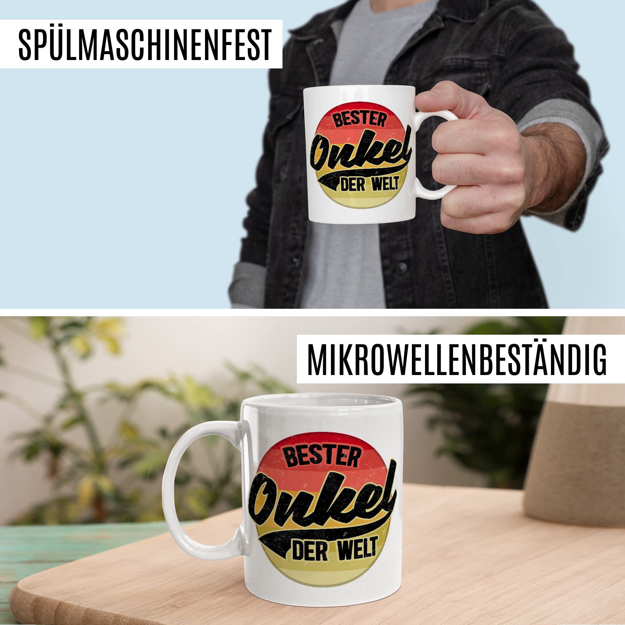 Onkel Tasse Geschenk lustig Bruder Kaffeetasse Nichte Kaffee-Becher Neffe Geschenkidee Familie Humor Geschwister Patenonkel Pate Patenkind Bester Onkel der Welt Spruch