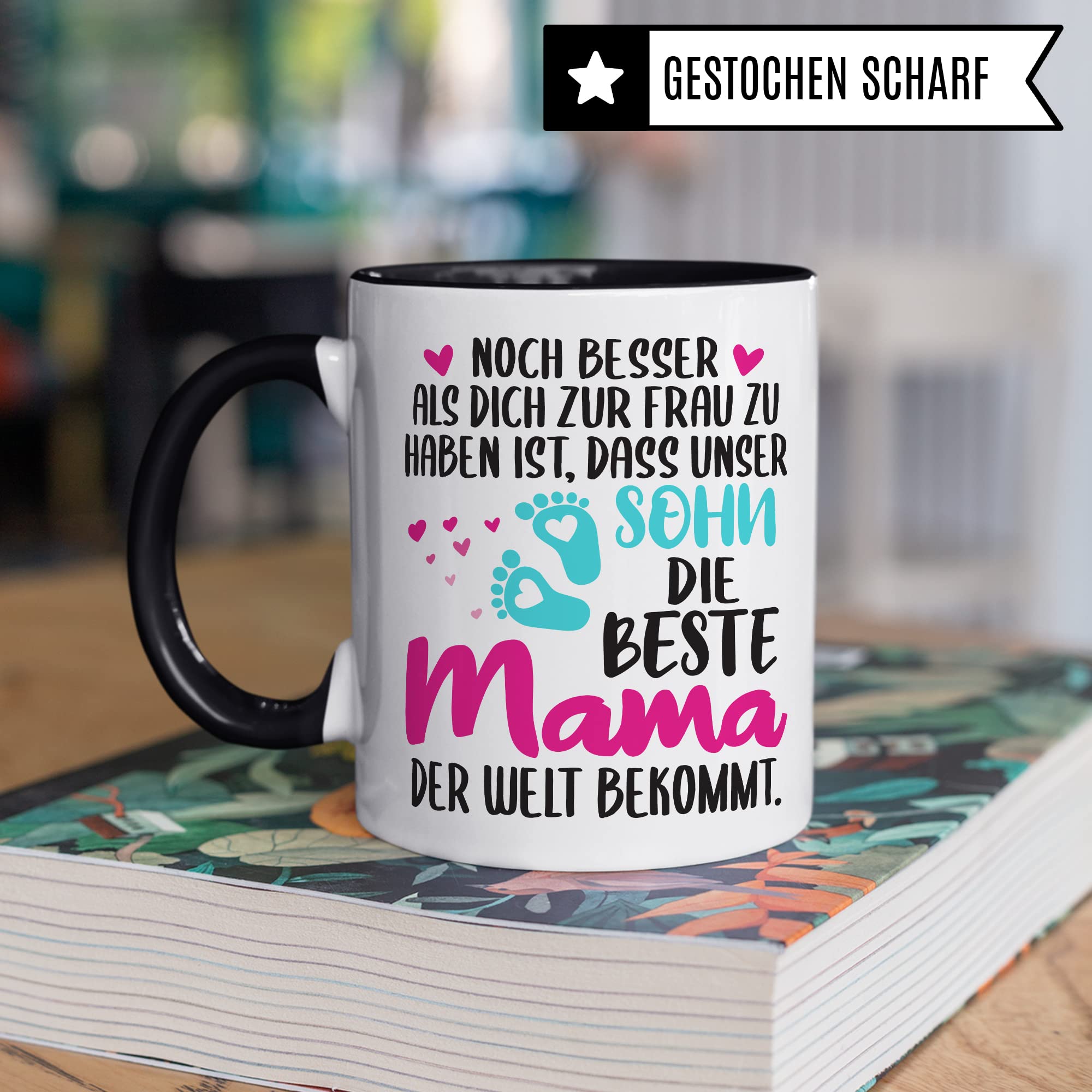 Schwangerschaft Tasse, Noch besser als dich zur Frau zu haben ist, dass unser Sohn die beste Mama der Welt bekommt, Geschenk Schwangere, Geschenkidee werdende Mutter Freundin, Mama 2023 Geschenk