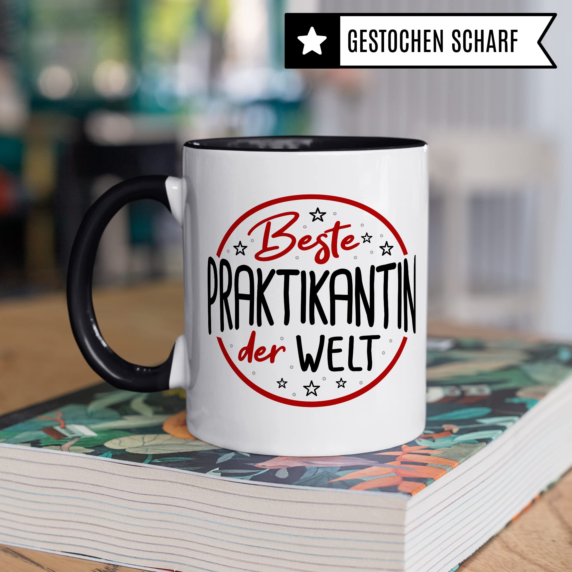 Tasse Praktikant, Bester Praktikant Geschenkidee vollendetes/begonnenes Praktikum Kaffee-Becher mit Spruch lustig Kaffeetasse Teetasse Lehrling Azubi Geschenk