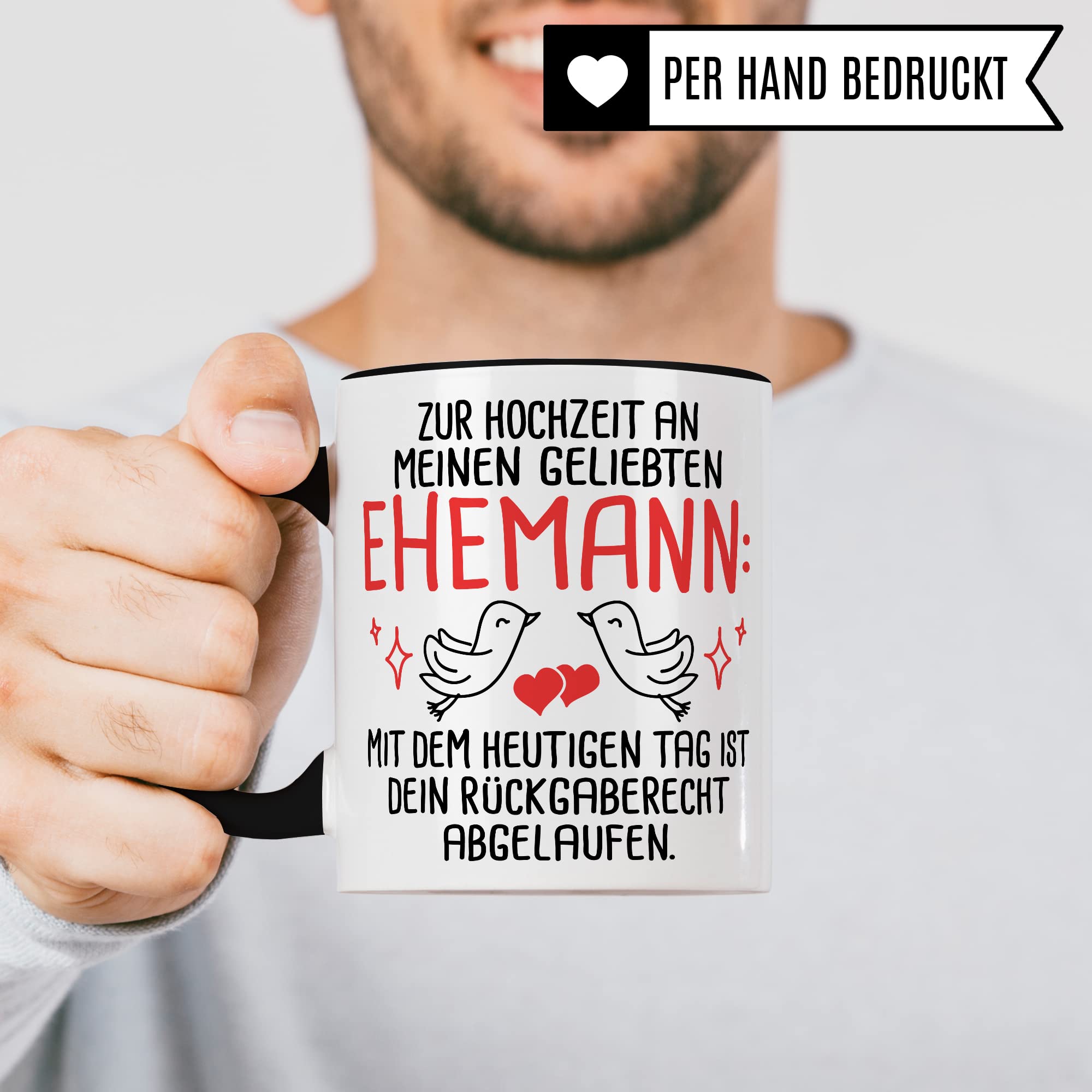 Tasse Ehemann Geschenk, Zur Hochzeit an meinen geliebten Ehemann Geschenkidee Frau Kaffee-Becher Kaffeetasse mit Spruch lustig Hochzeit Trauung Ehepartner Ehegatte