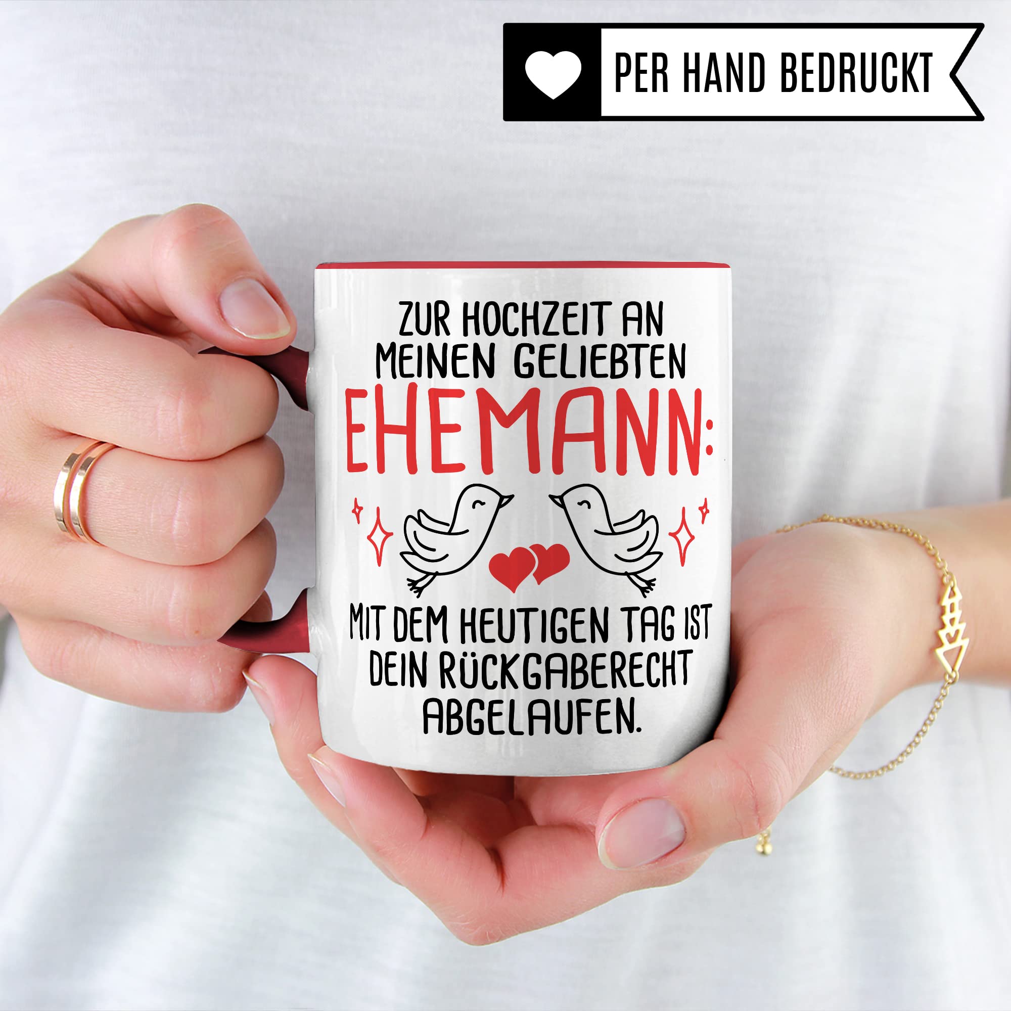 Tasse Ehemann Geschenk, Zur Hochzeit an meinen geliebten Ehemann Geschenkidee Frau Kaffee-Becher Kaffeetasse mit Spruch lustig Hochzeit Trauung Ehepartner Ehegatte