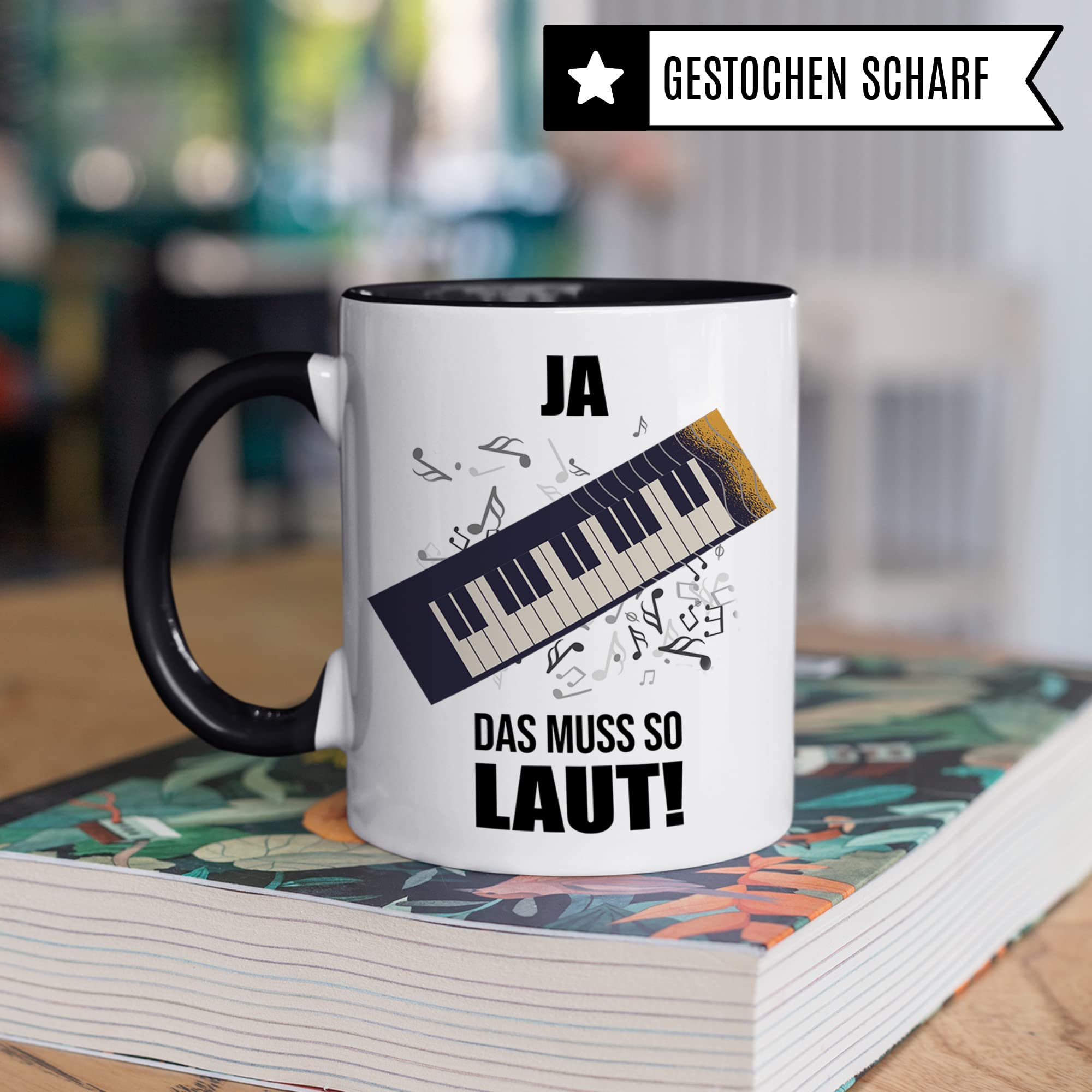 Keyboard Tasse - Musik Geschenk für Keyboarder Keyboarderin - Kaffeetasse Musiker Keyboardspieler - Instrument Geschenkideen Becher Piano Synthesizer Spruch Kaffeebecher