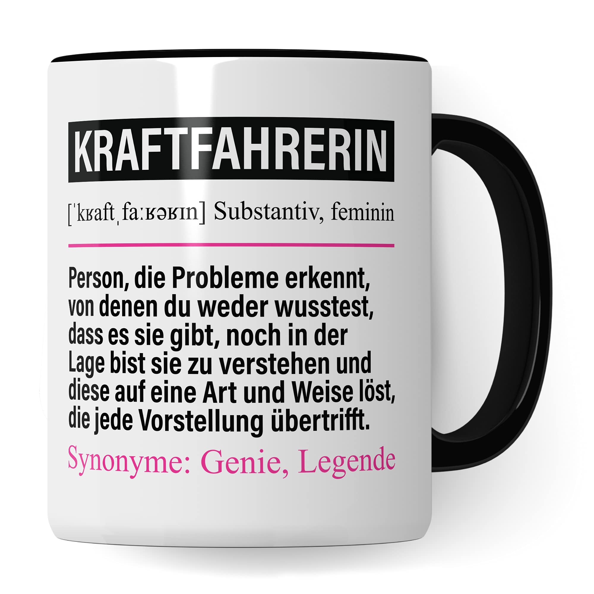 Kraftfahrerin Tasse lustig, Kraftfahrerin Geschenk Beruf, Spruch Berufskraftfahrerin Frauen Geschenkidee, Kaffeetasse Beruf LKW Fahrerin Kaffeebecher Teetasse Becher