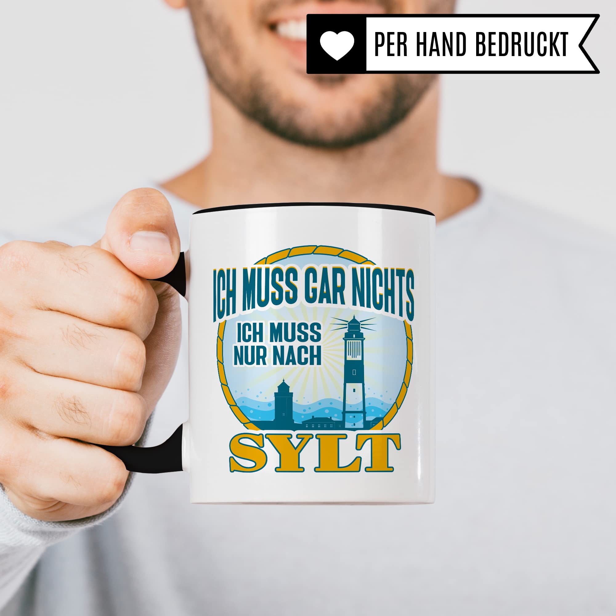 Tasse Sylt-Liebe mit Spruch Kaffee-Tasse Kaffee-Becher Geschenkidee für Syltliebhaber Geschenk Syltfan Tasse Insel Sylt lustig