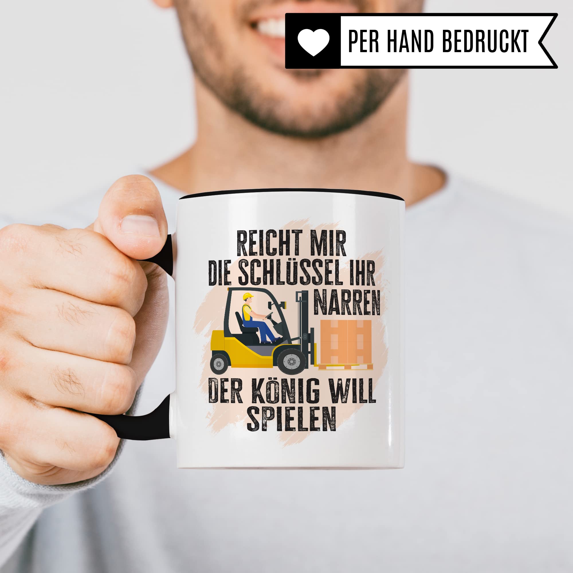 Tasse Staplerfahrer mit Spruch lustig Lagerist Geschenk Gabelstaplerfahrer Kaffee-Tasse böser Humor Kaffeebecher Lagerarbeiter Lagerlogistiker Geschenkidee