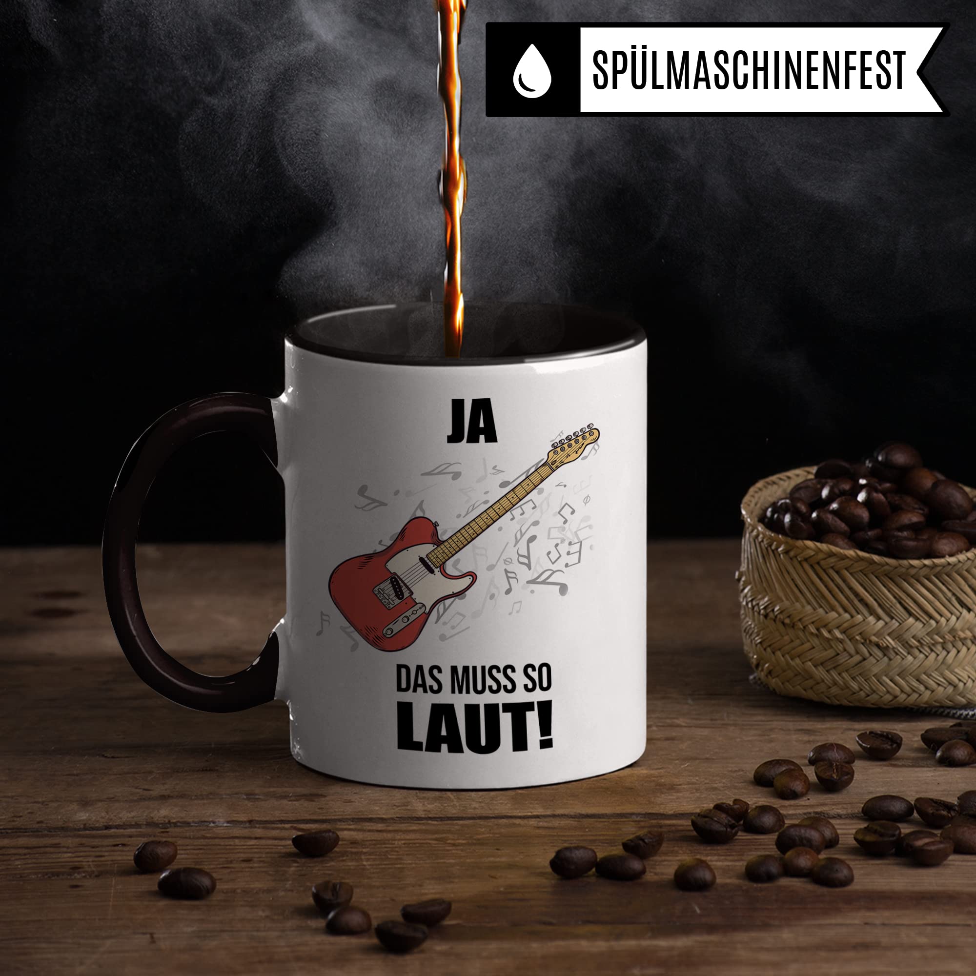 E-Gitarre Tasse, Musik Geschenk für E-Gitarrist E-Gitarristi, Kaffeetasse Musiker E Gitarrenspieler, Instrument Geschenkideen Becher Akustik Klassisch Elektrische Gitarristen Kaffeebecher