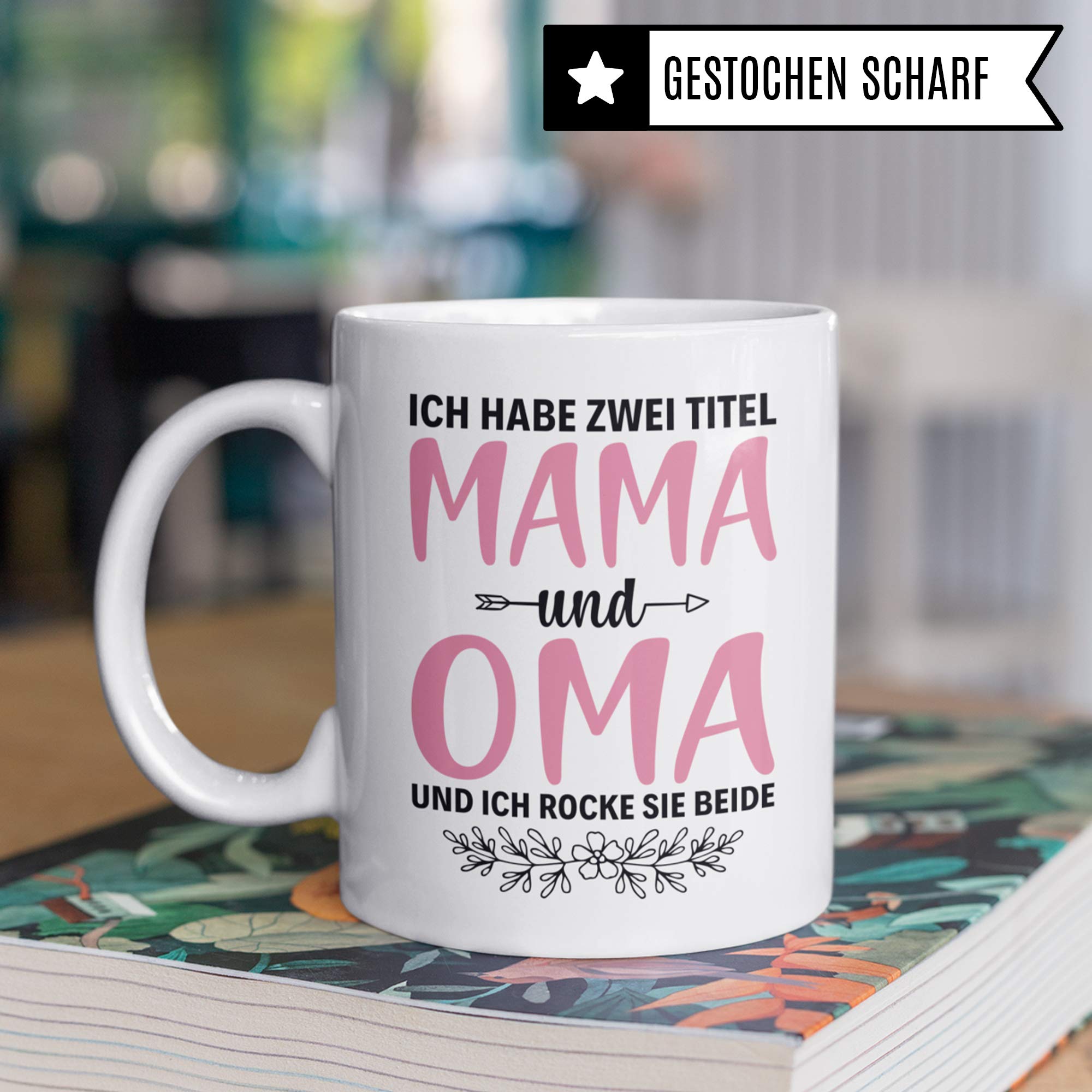 Oma Tasse Geschenk, Großmutter Spruch Becher Geschenkidee, Kaffeetasse für Omi mit Spruch, Großeltern Kaffeebecher