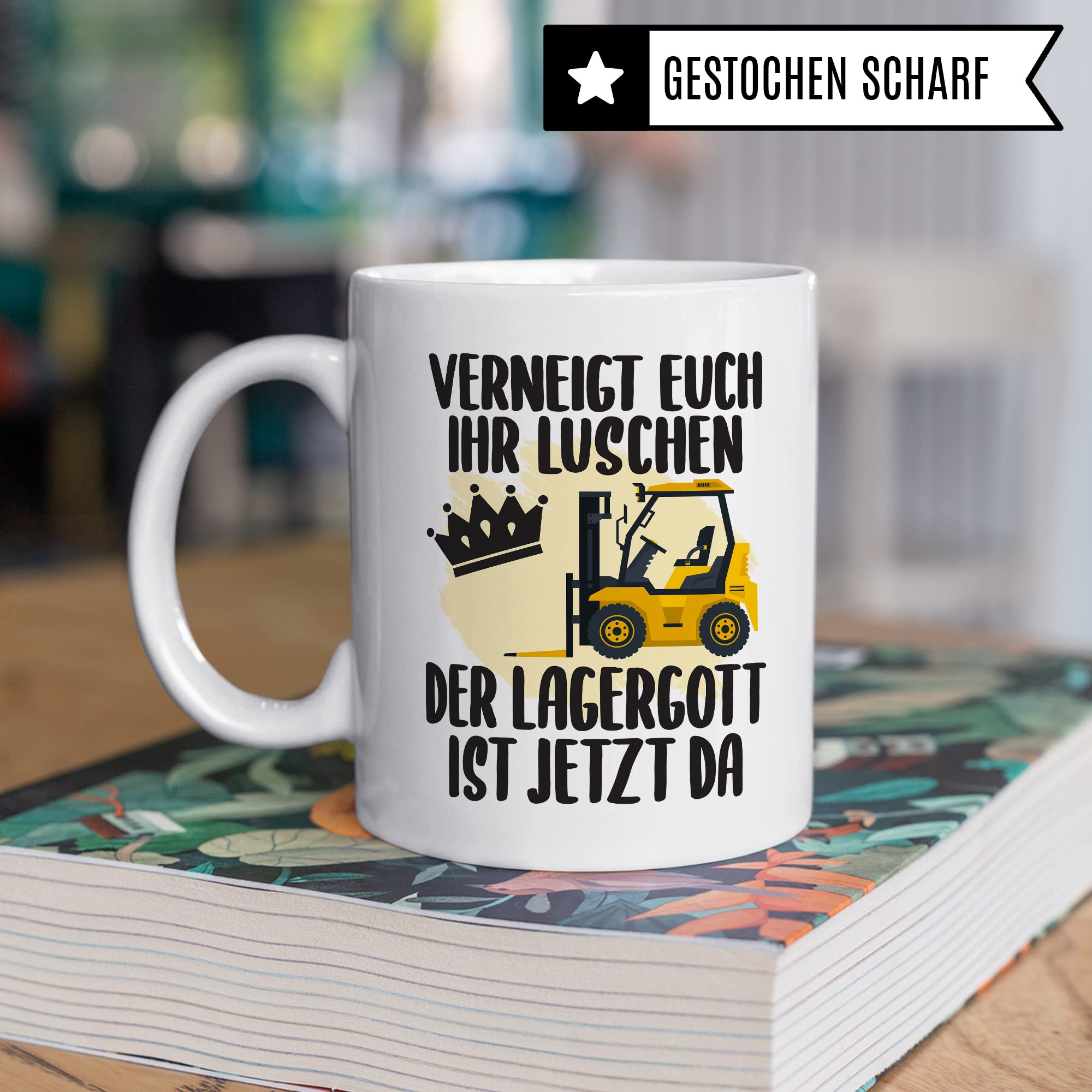 Lagerist Tasse mit Spruch lustig Staplerfahrer Geschenk Gabelstaplerfahrer Kaffee-Tasse böser Humor Kaffeebecher Lagerarbeiter Geschenkidee Lagerlogistiker Kaffeetasse