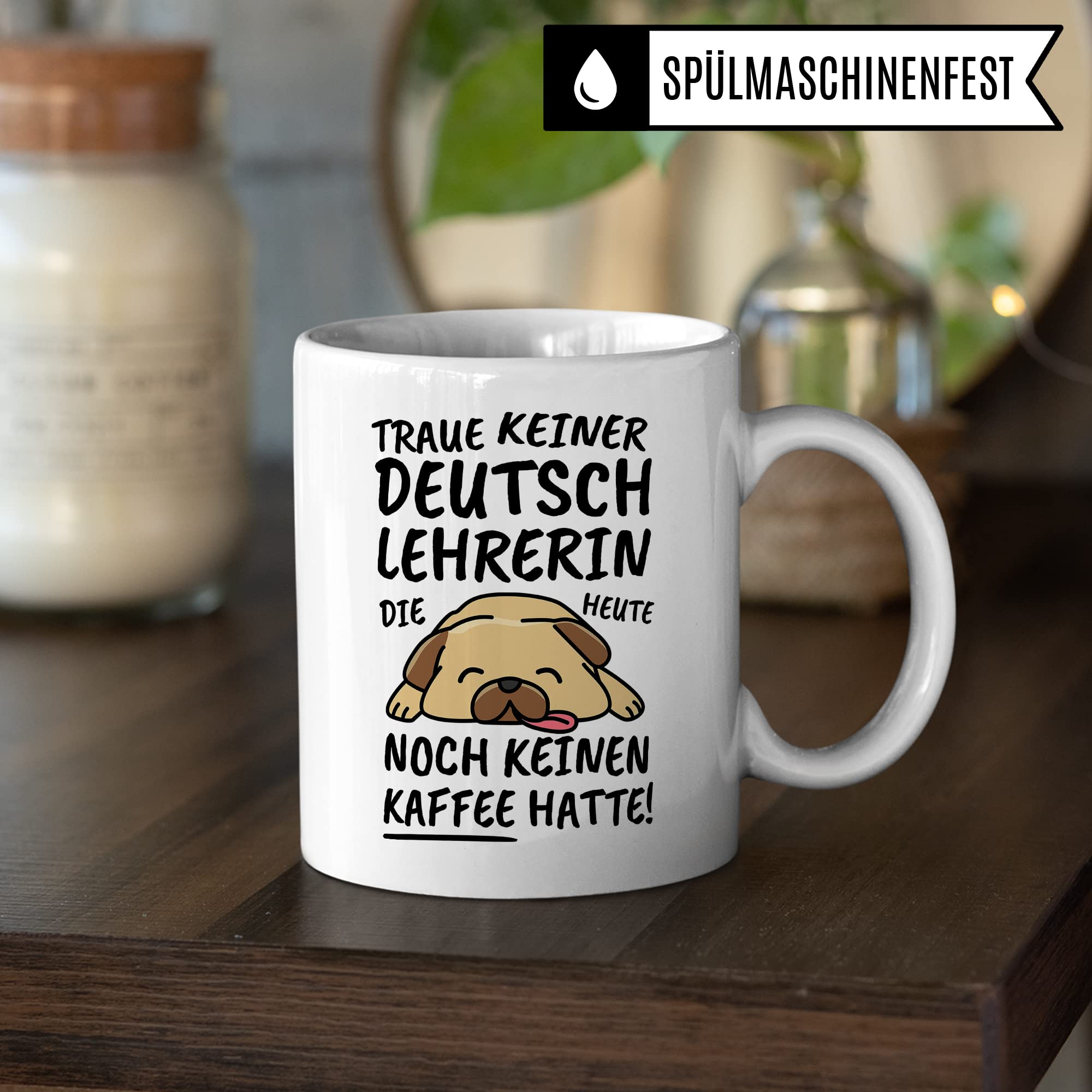 Tasse Deutschlehrerin lustig Deutschlehrerin Geschenk Beruf Spruch Kaffeebecher Deutschlehrerinnen Geschenkidee Schule Unterricht Deutsch Lehrende Kaffee-Tasse Teetasse Becher