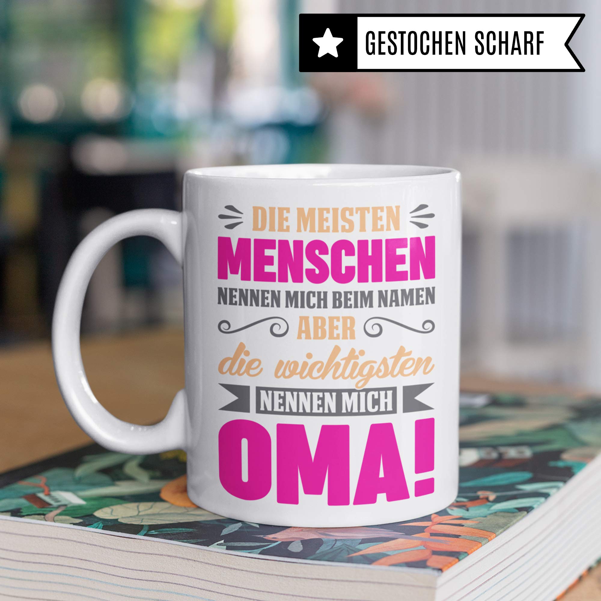 Pagma Druck Kaffeetasse Oma Tasse Geschenk für Großmutter Kaffeebecher