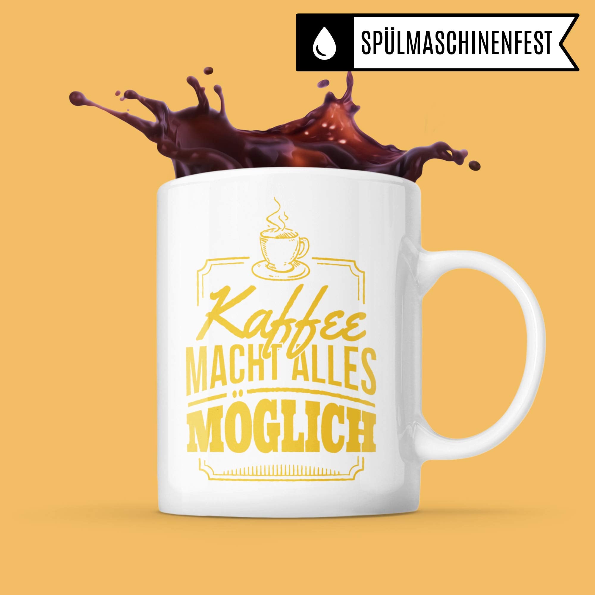 Tasse Kaffee Spruch, Geschenk Kaffeeliebhaber lustig, Kaffeetasse Spruch, Geschenkidee Kaffeebecher Kaffeetrinker, Becher Motiv Coffeee Witz