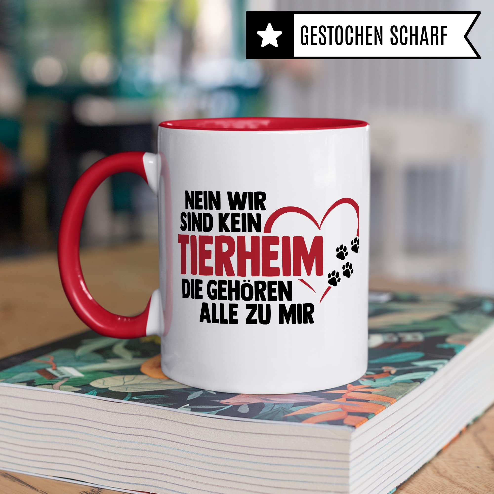 Hunde Tasse lustig Hundebesitzer Kaffee-Becher Kaffeetasse Tierheim Spruch Humor Witz Geschenk-Idee Haustier Teetasse Die gehören alle zu mir Hund