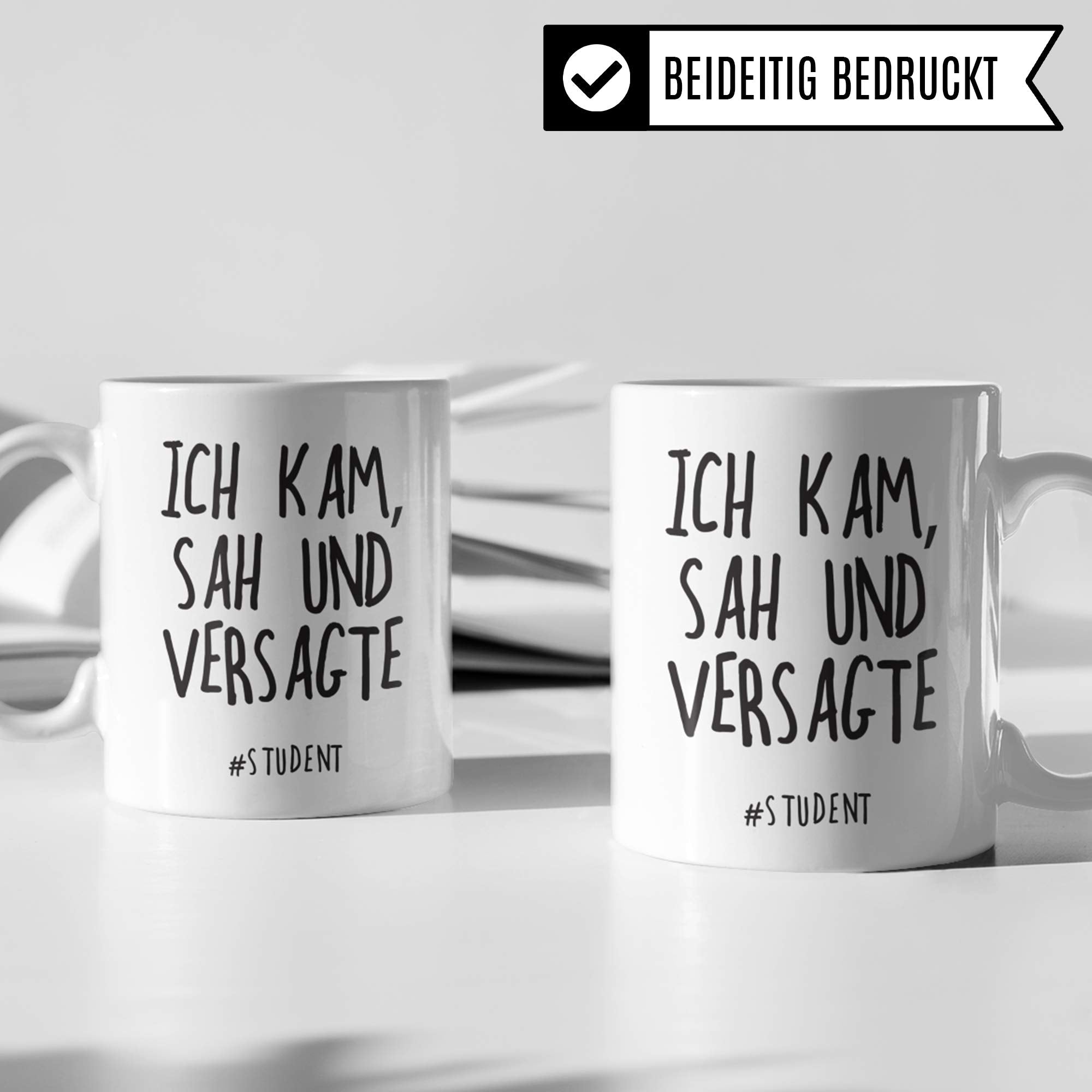 Pagma Druck Studenten Geschenk, Tasse Studium, Student Geschenkidee Uni Witz Becher, Kaffeetasse lustig Universität Studieren Anfang Beginn, Semester Kaffeebecher