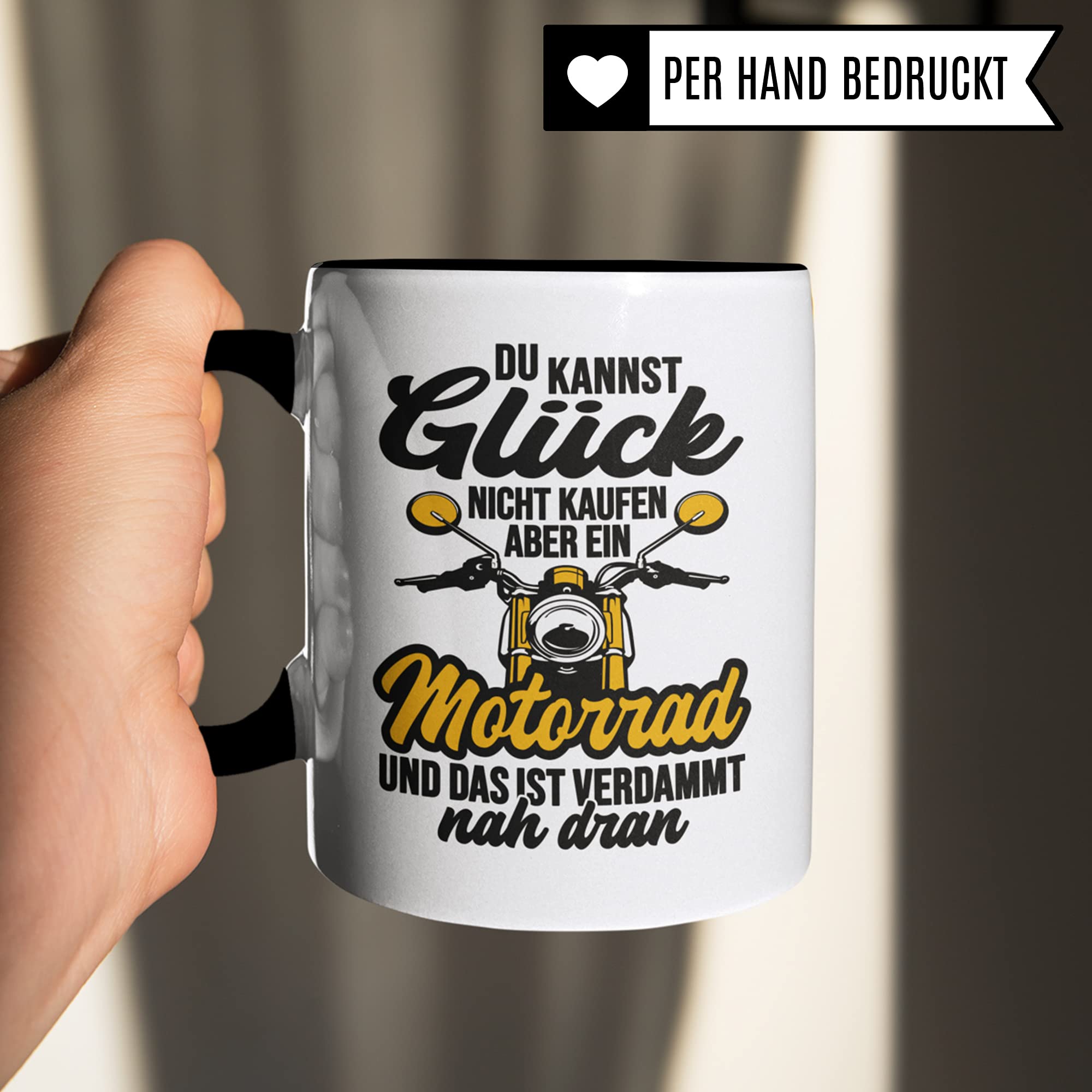 Motorrad Tasse Männer - Geschenke für Motorradfahrer - Du kannst Glück nicht kaufen aber ein Motorrad Becher - Kaffeetasse Sprüche Biker Herren - Kaffeebecher Bike Geschenkidee