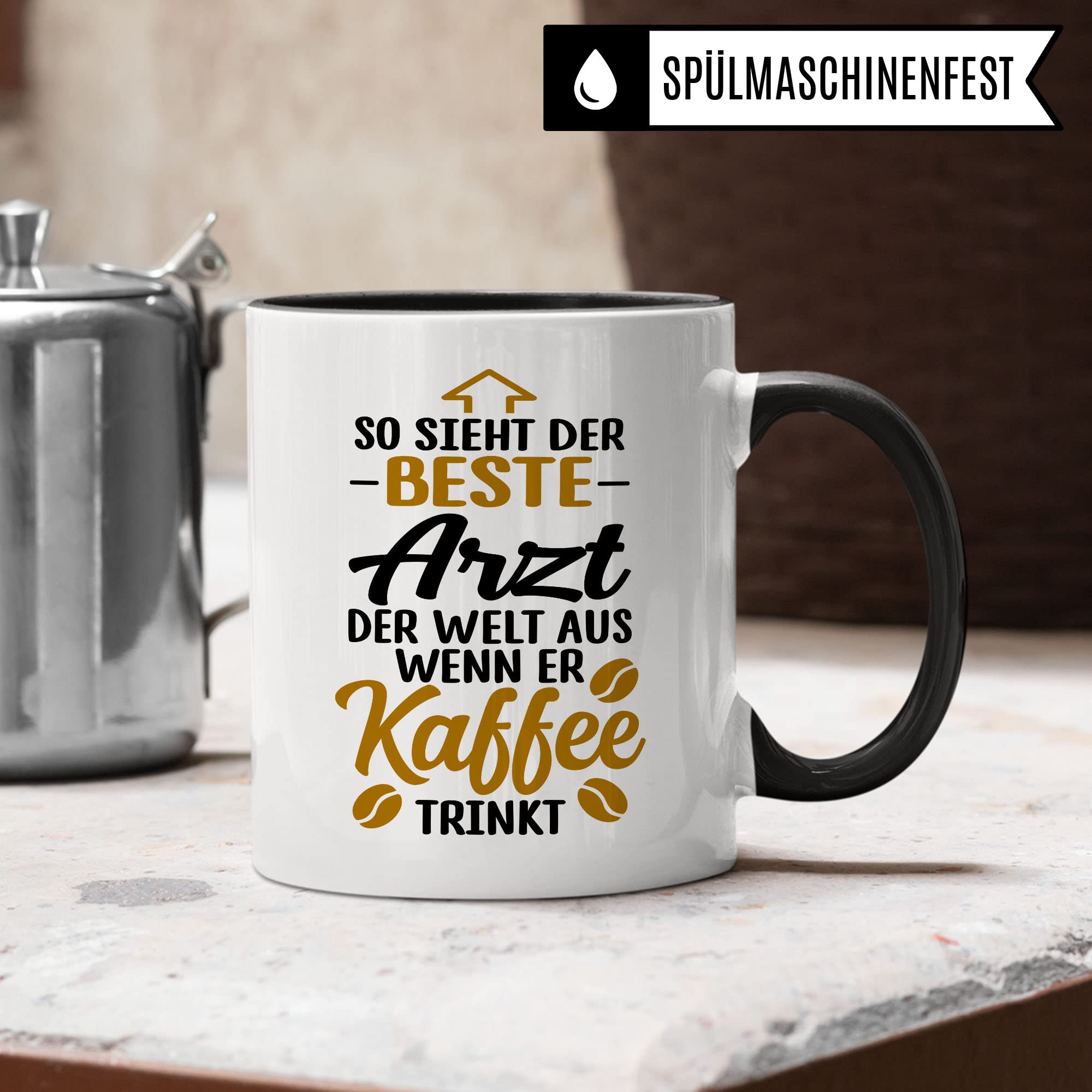 Arzt Tasse, So sieht der beste Arzt der Welt aus wenn er Kaffee trinkt, Arzt Danke Geschenk, Dankeschön Tasse schöner Spruch süßes Motiv Kaffeetasse Berufe Tasse