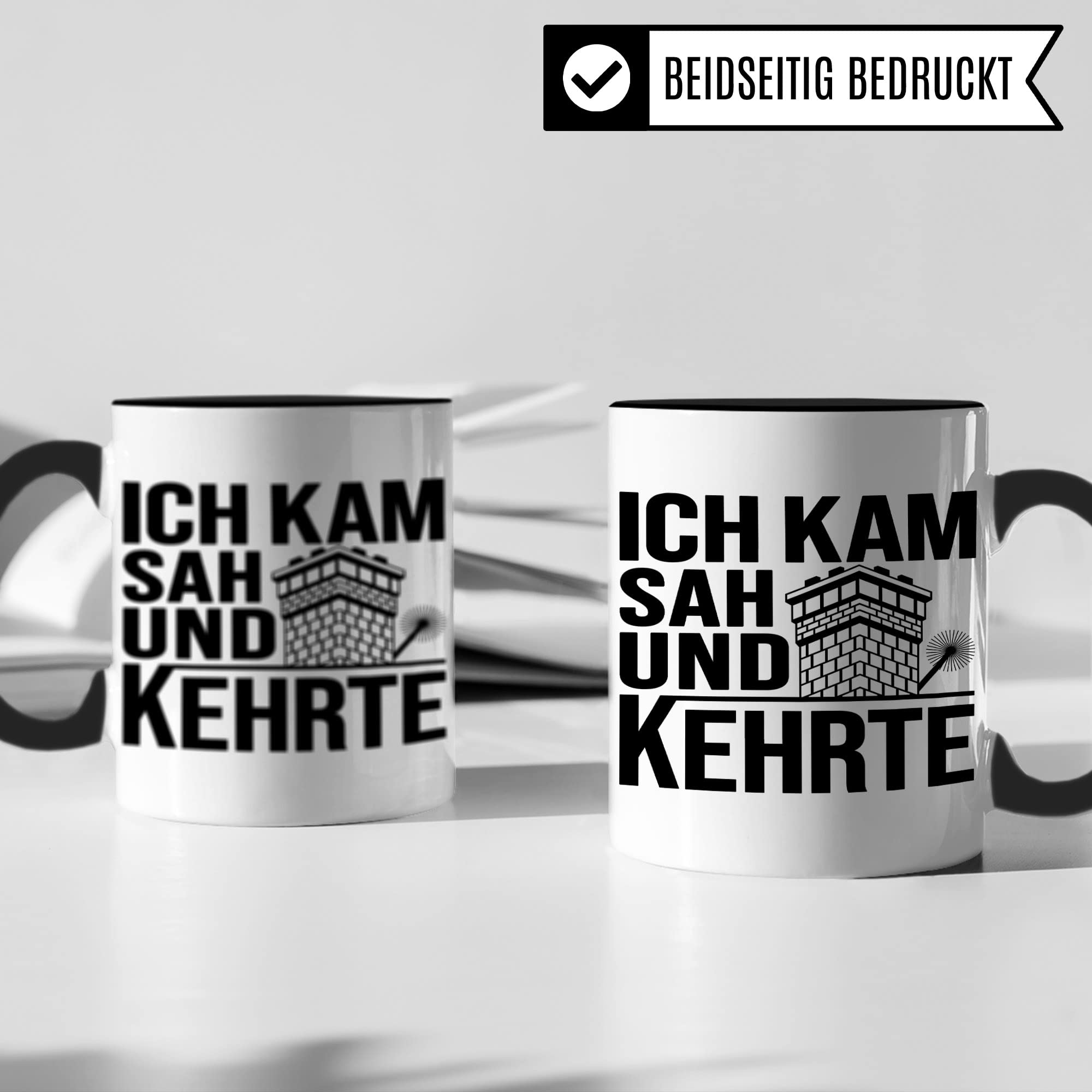 Schornsteinfeger Tasse, Kaminkehrer Geschenk-Idee Kaffeebecher mit Spruch lustig, Kaffeetasse Humor Witz Geschenkidee für Kaminfeger Meister Teetasse