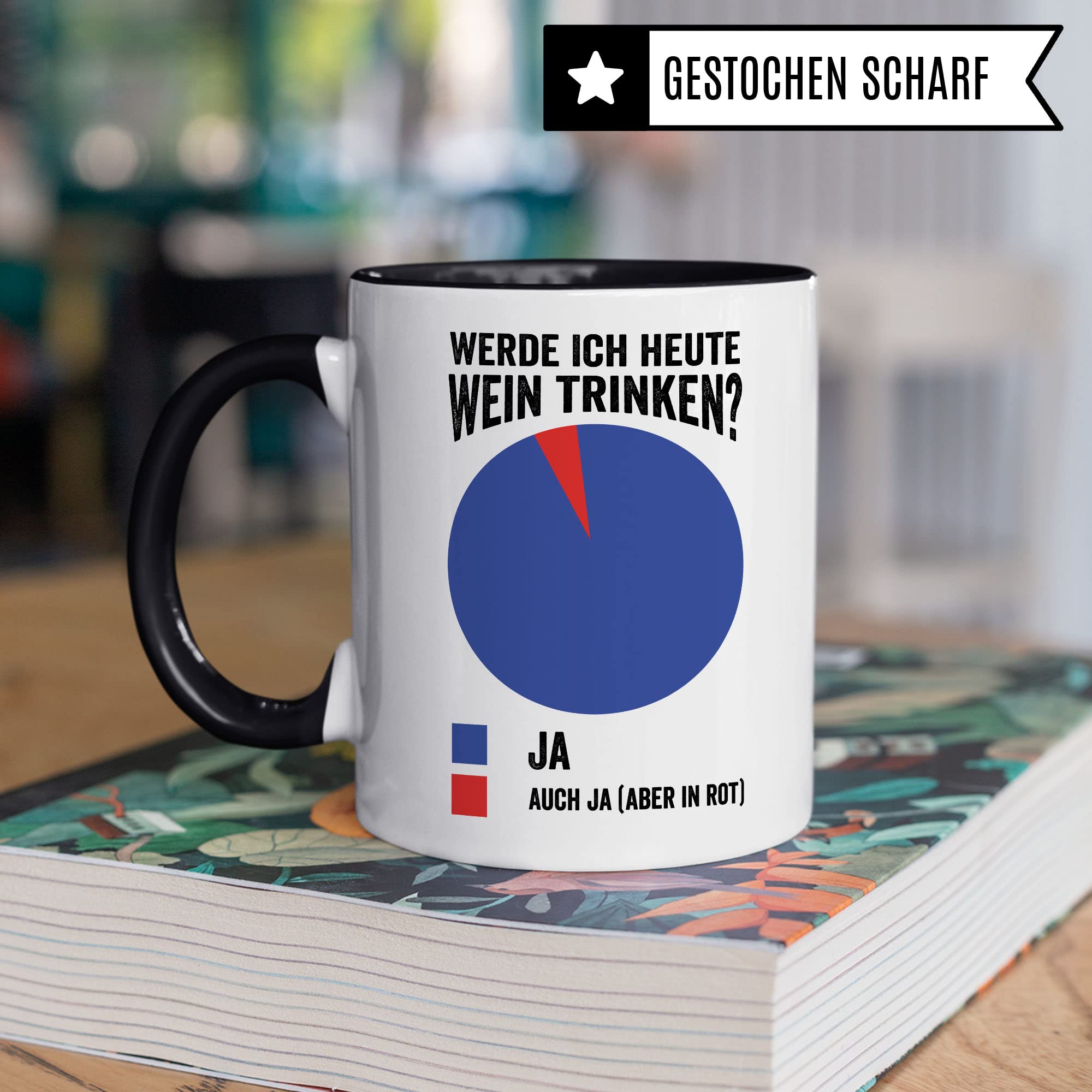 Wein Tasse Geschenkidee Kaffeetasse Humor Witz Geschenk für Weintrinker Kaffeebecher Sommelier Becher