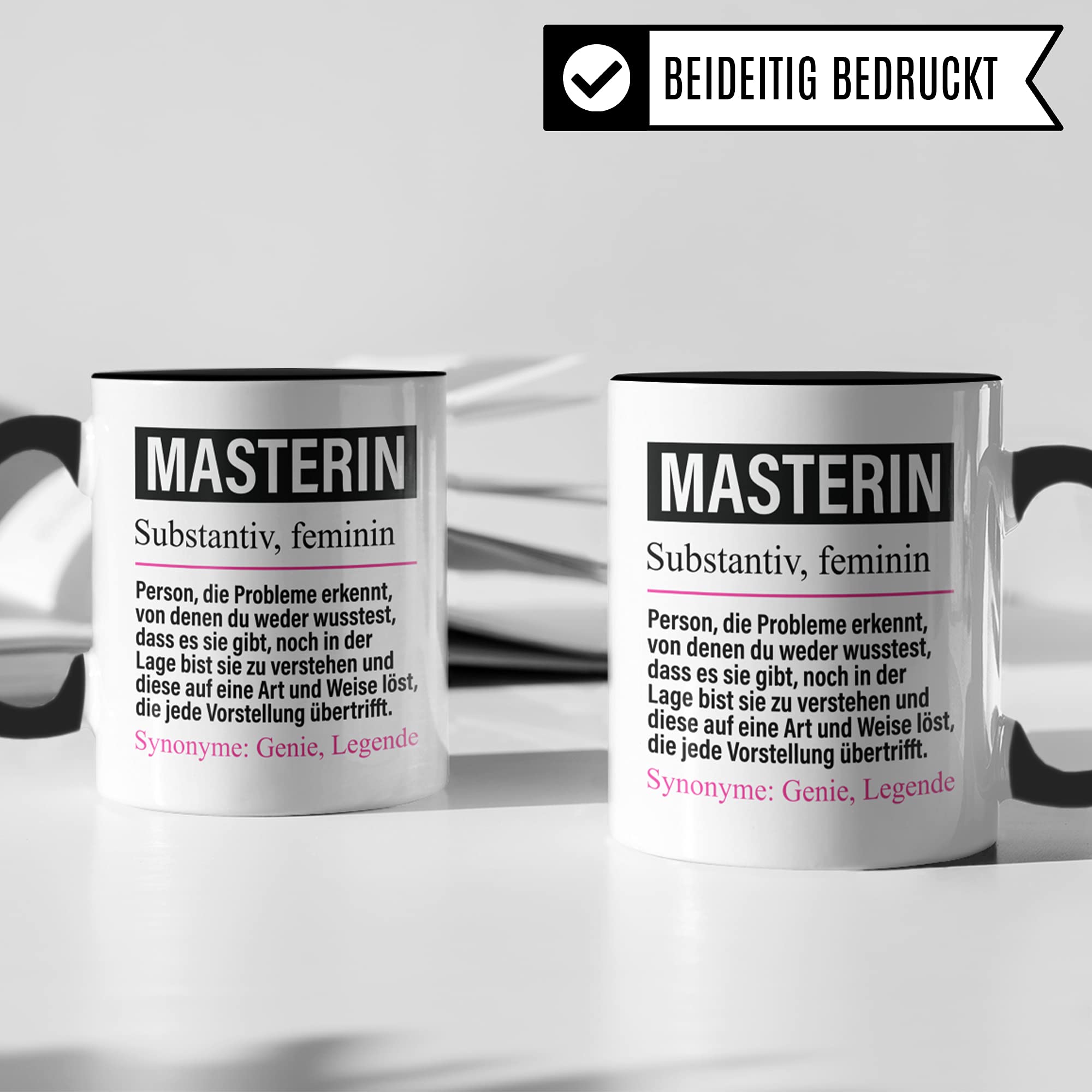 Masterin Tasse lustig, Masterin Geschenk Beruf, Spruch Masterarbeit Geschenkidee, Kaffeetasse Beruf Studium Master-studentin Kaffeebecher Teetasse Becher