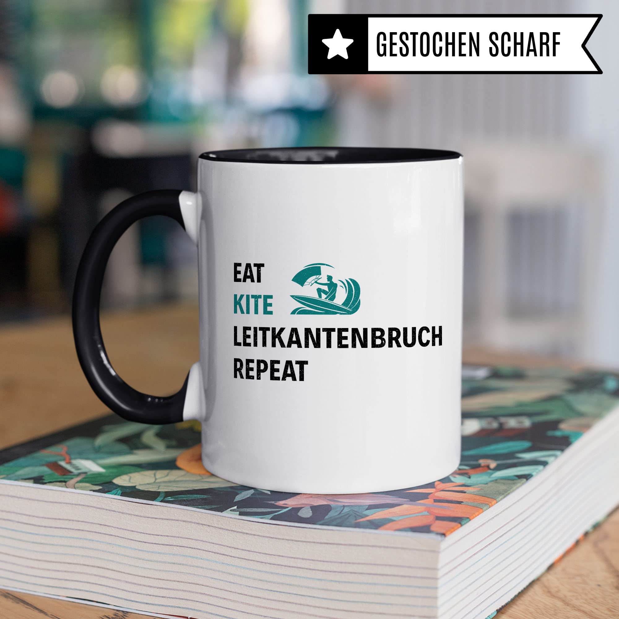 Kiten Tasse Geschenkidee Kite Kaffeetasse Humor Witz Geschenk für Kiter Kaffeebecher Surf Becher