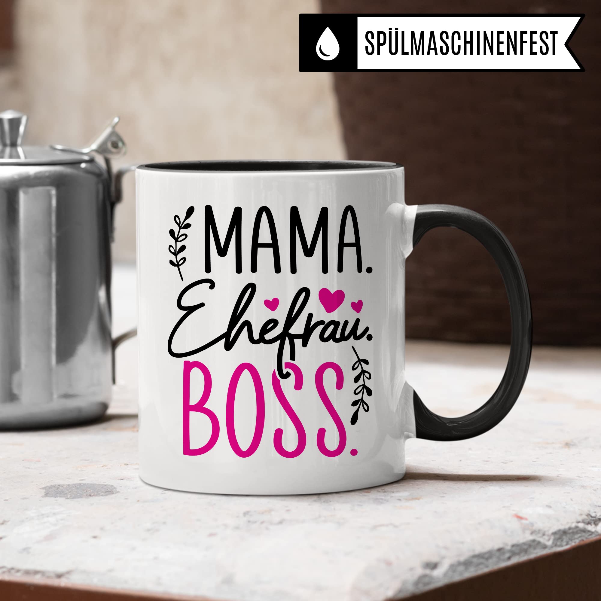 Tasse Mama Geschenk, Mama Ehefrau Boss Geschenkidee Kaffeetasse mit Spruch lustig Kaffee-Becher Mutter Chef Teetasse Muttertag Kaffee-Tasse