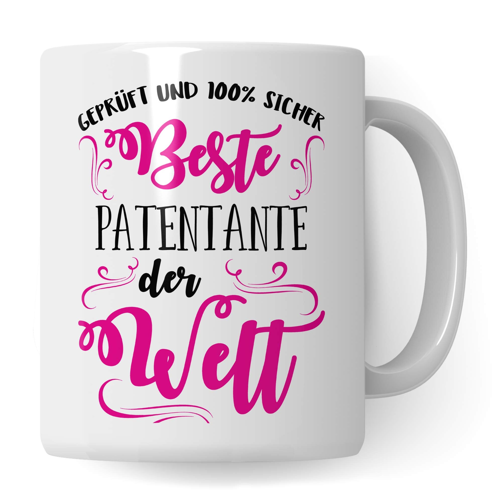 Pagma Druck Patentante Tasse, Geschenk für Patentante Patensohn Patentochter Kaffeetasse, Taufpatin Fragen Becher, Patin Taufpatin Patenkind Geschenkidee Kaffeebecher