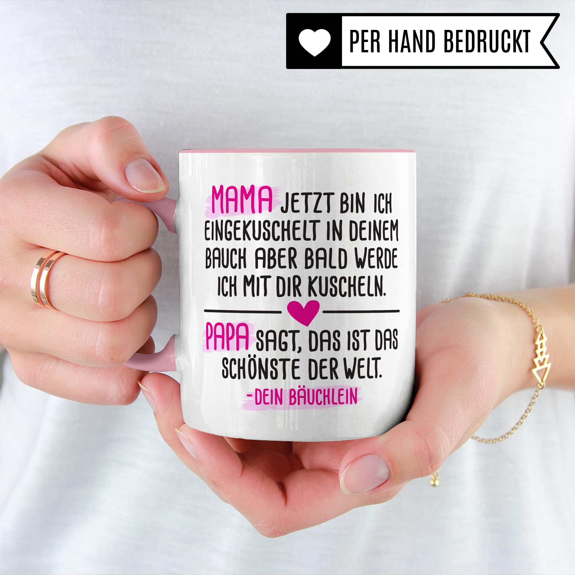 Tasse für Mama / Papa mit "dein Bäuchlein" Motiv - Geschenk für werdende Mütter & Väter