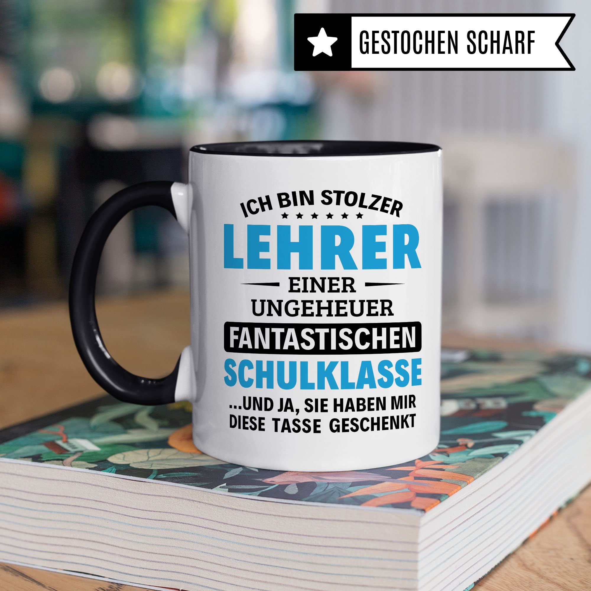 Lehrer Tasse Geschenkidee, Dankeschön Geschenk Schule Kaffeebecher mit Spruch lustig, Kaffeetasse Humor Witz für Klasse, Schüler Becher