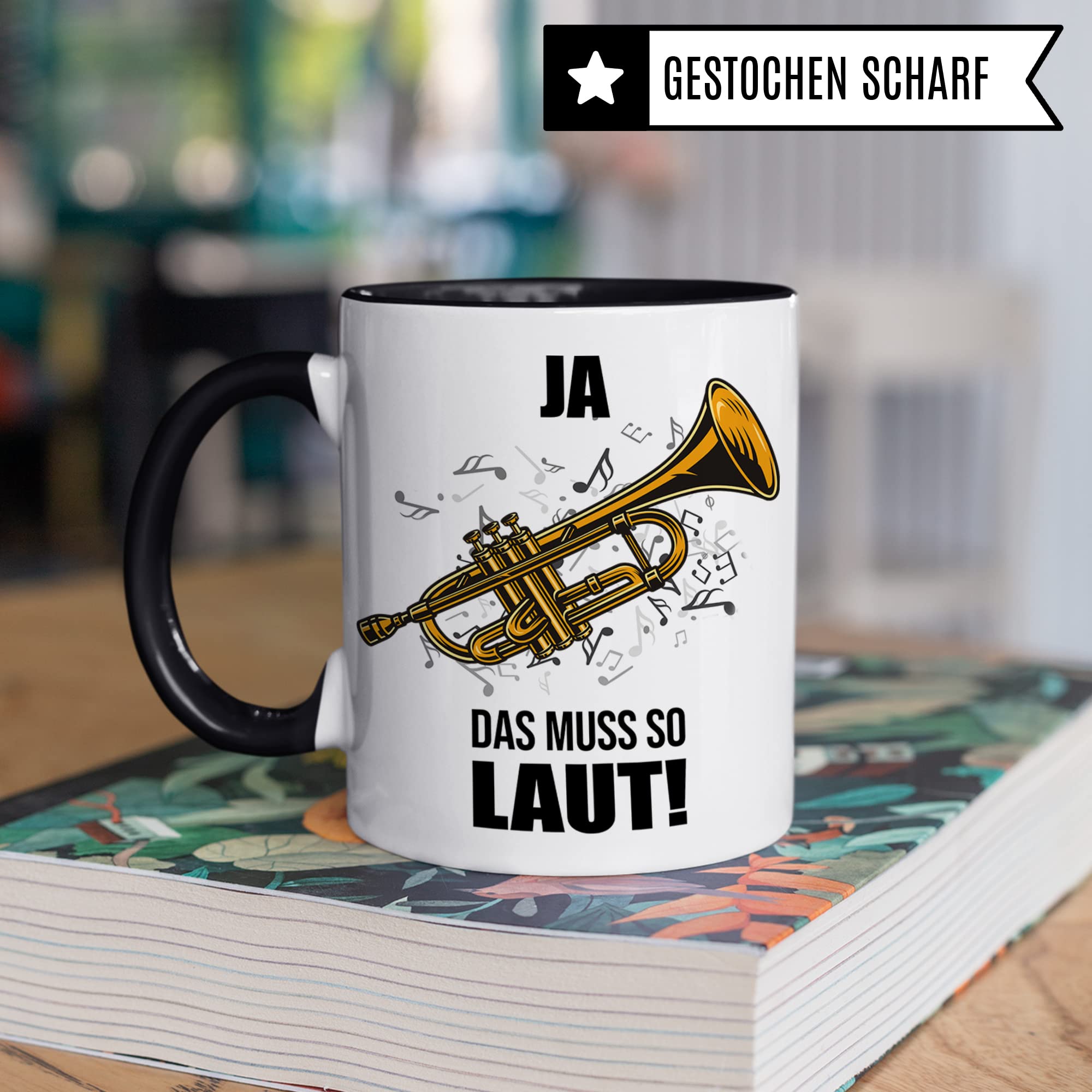 Trompete Tasse - Musik Geschenk für Trompeter - Kaffeetasse Musiker Trompetenspieler - Instrument Geschenkideen Becher Blechbläser Spruch Kaffeebecher