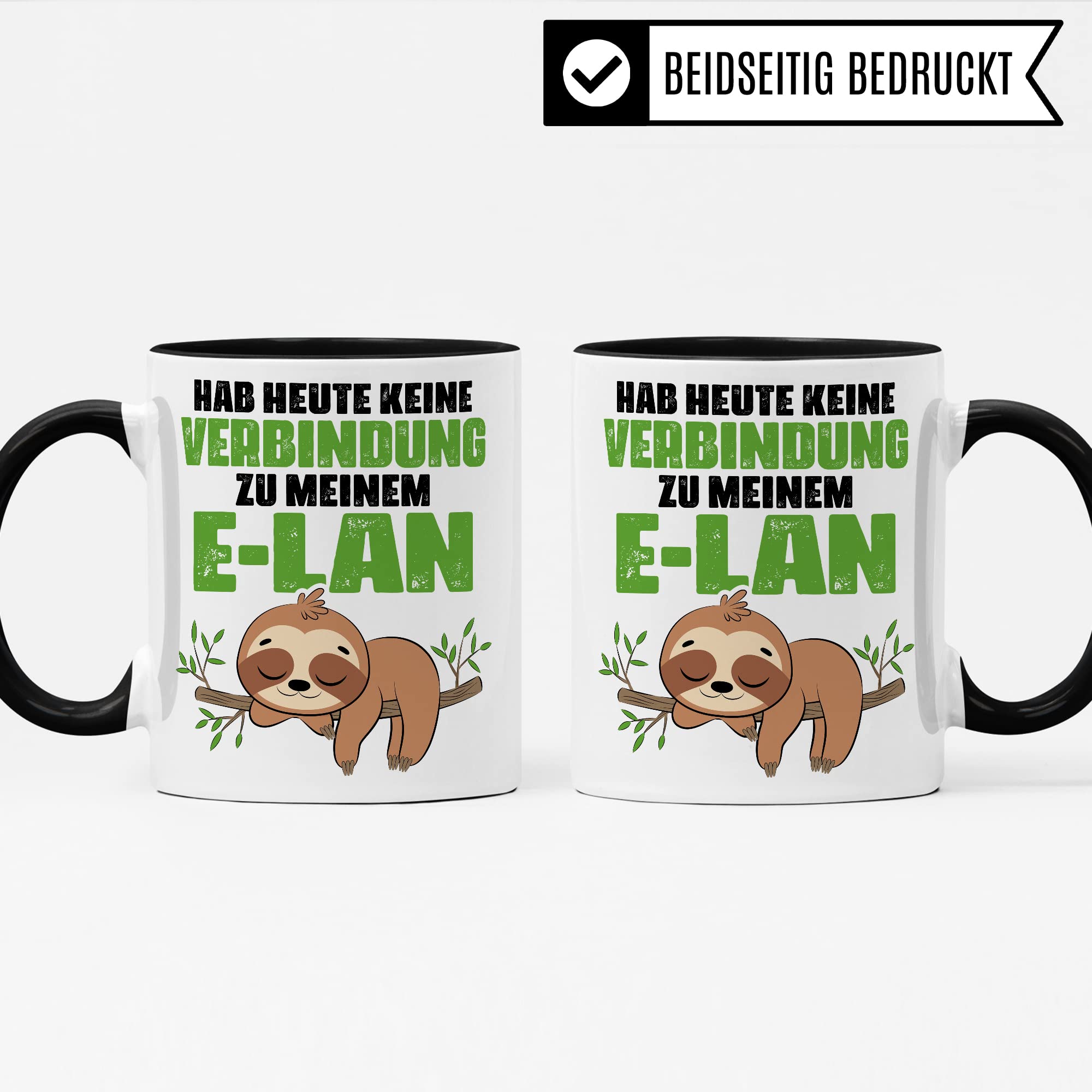 Tasse lustig Geschenk, Hab heute keine Verbindung zu meinem E-lan Geschenkidee Kaffeebecher Kaffeetasse Tasse mit Spruch lustig Humor Witztasse Ironie Sarkasmus