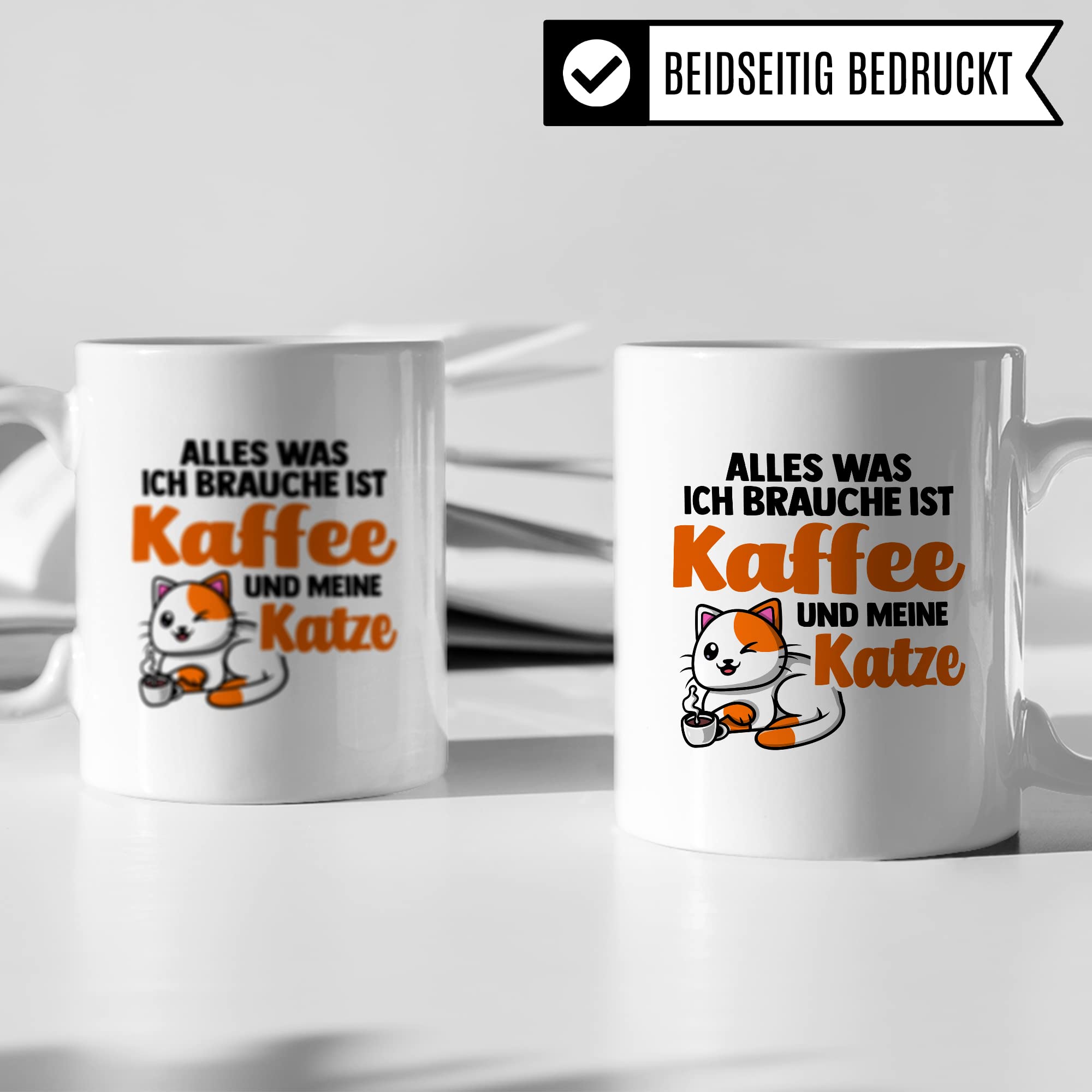 Lustige Tasse Katzen Kaffeetasse Humor Kaffee-Becher mit Spruch Katze Witz Katzenmama Geschenk Geschenkidee für Katzenliebhaber Kaffee und Katzen Kaffeeliebhaber Tasse fürs Büro