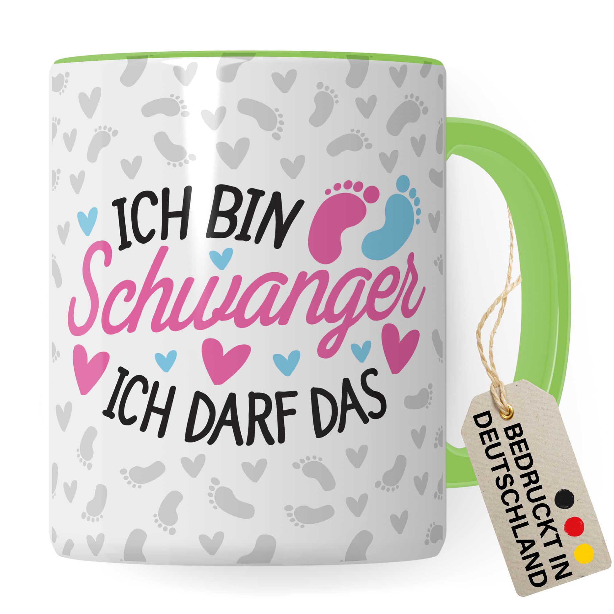 Schwangerschaft Tasse - Ich bin Schwanger Ich darf das - Geschenk für Schwangere schöner Spruch Geschenkidee werdende Mutter Kaffee-Becher