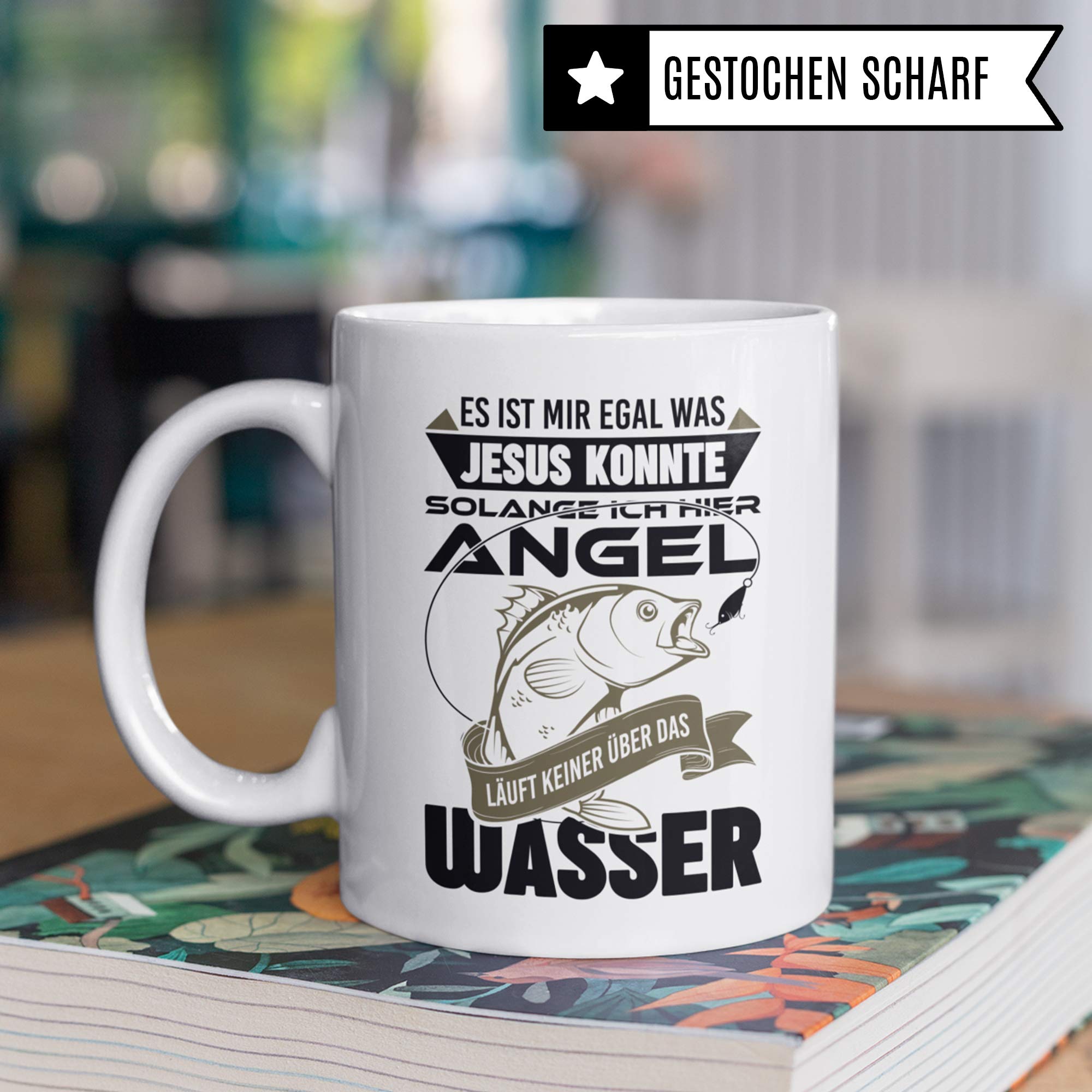 Pagma Druck Tasse Angler, Angeln Geschenk Deko, Fischer Becher Angel Fischerei Spruch Kaffeetasse, Angler Geschenke für Männer Kaffeebecher, Angelrute Fisch Motiv