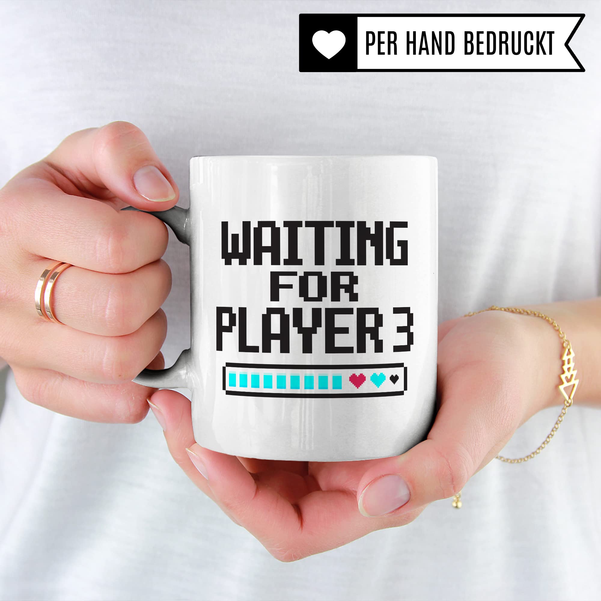 Schwangerschaft Tasse, Waiting for Player 3, Geschenk werdende Eltern, schöner Spruch Geschenkidee werdender Vater werdende Mutter Kaffeetasse, Eltern Geschenk