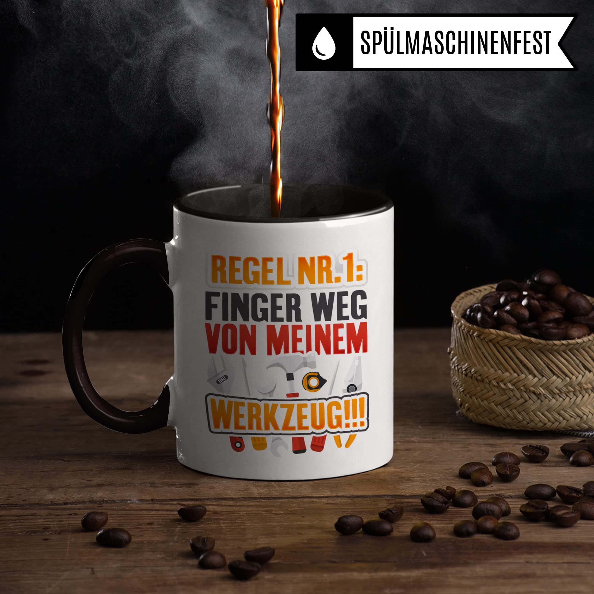 Heimwerker Tasse, Männer Kaffeetasse Geschenkidee, Werkstatt Spruch lustig Bauarbeiter Kaffeebecher Bastler Becher, Humor Witz Geschenk für Handwerker