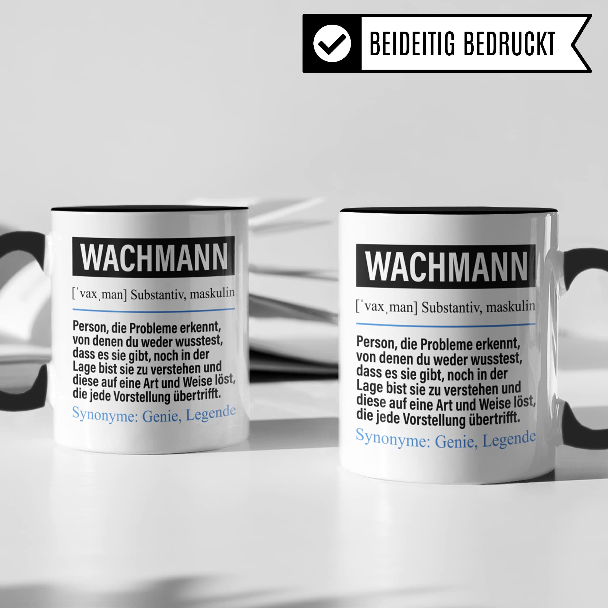 Tasse Wachmann lustig, Wachmann Geschenk Beruf, Spruch Kaffeebecher Wachmänner Geschenkidee, Beruf Nachtwächter Kaffee-Tasse Teetasse Becher