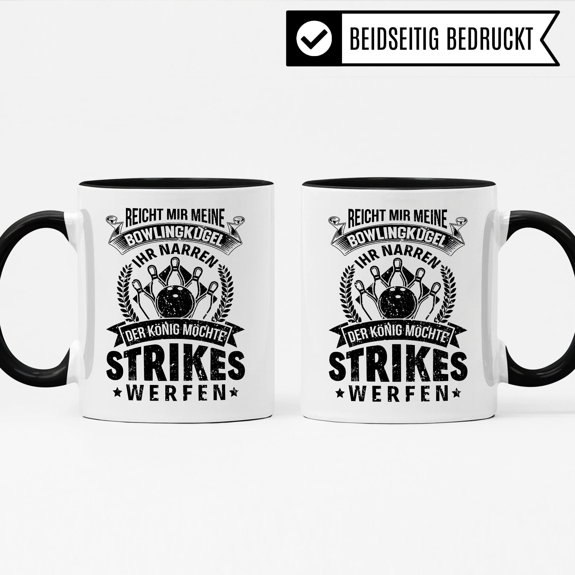 Bowling Tasse Geschenkidee Kaffeetasse Humor Witz Geschenk für Bowler Kaffeebecher Strike Becher