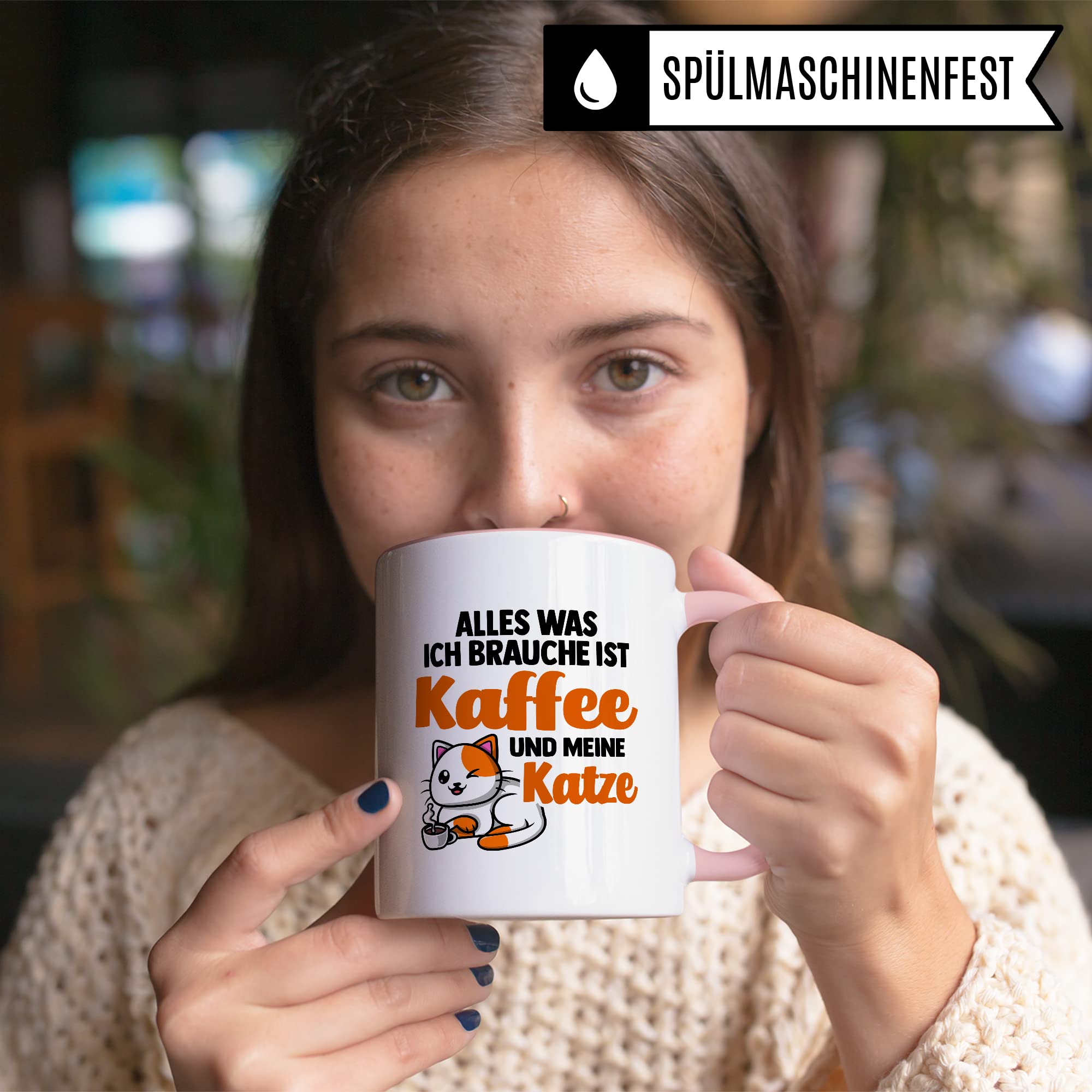 Lustige Tasse Katzen Kaffeetasse Humor Kaffee-Becher mit Spruch Katze Witz Katzenmama Geschenk Geschenkidee für Katzenliebhaber Kaffee und Katzen Kaffeeliebhaber Tasse fürs Büro