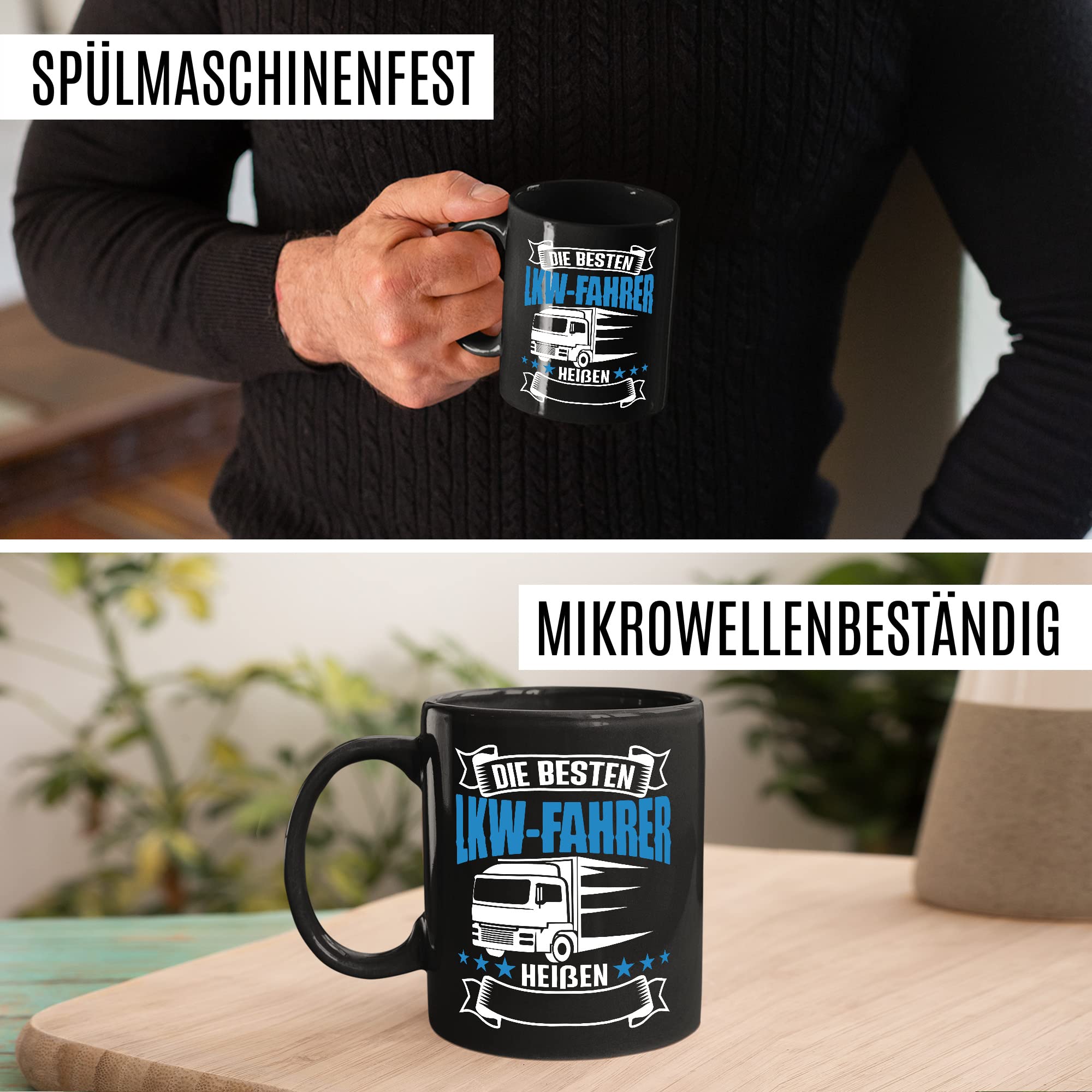 LKW Tasse personalisierbar Lkw Fahrer Kaffeetasse anpassbar Kaffee-Becher mit Wunsch Name lustig Geschenkidee persönlich Fernfahrer Geschenk Lastwagen Spediteur Custom Tasse mit Spruch