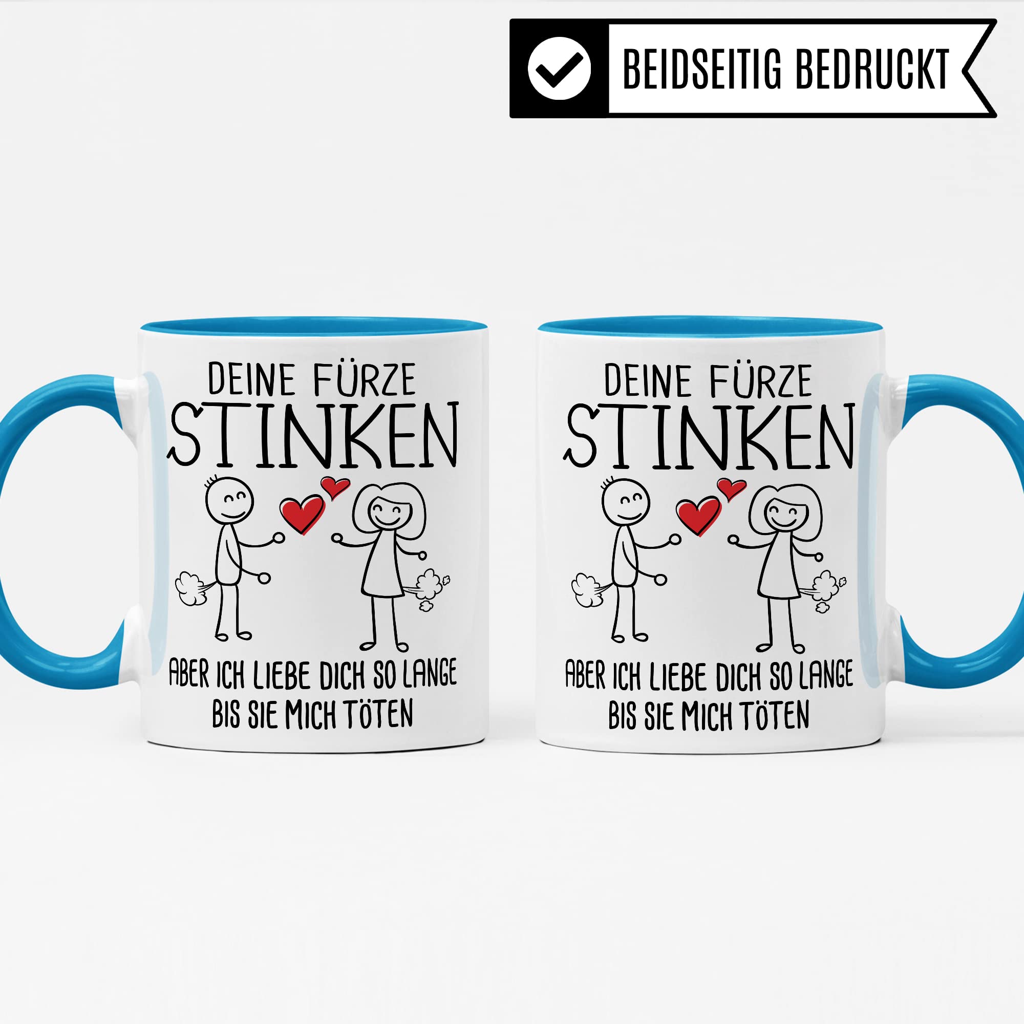 Tasse Fürze Geschenk, Deine Fürze stinken aber ich liebe dich solange bis sie mich töten Geschenkidee Ehemann Freund Partner Kaffee-Becher Kaffeetasse Tasse mit Spruch lustig