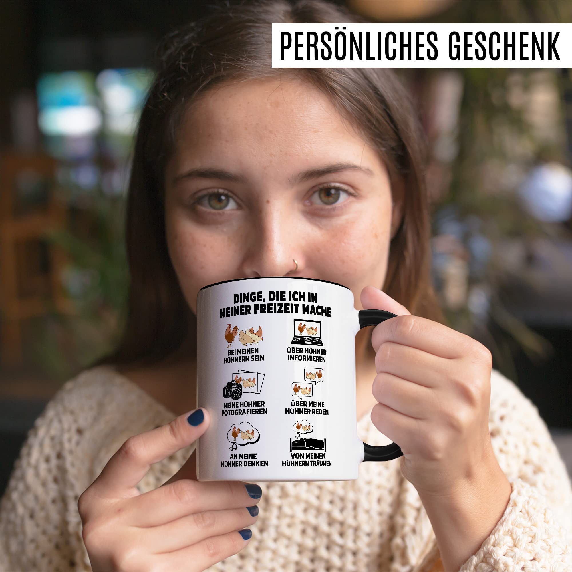 Hühner Tasse Henne Geschenkidee Kaffeetasse Huhn Geschenk für Hühner-Besitzer Kaffeebecher Hahn Becher