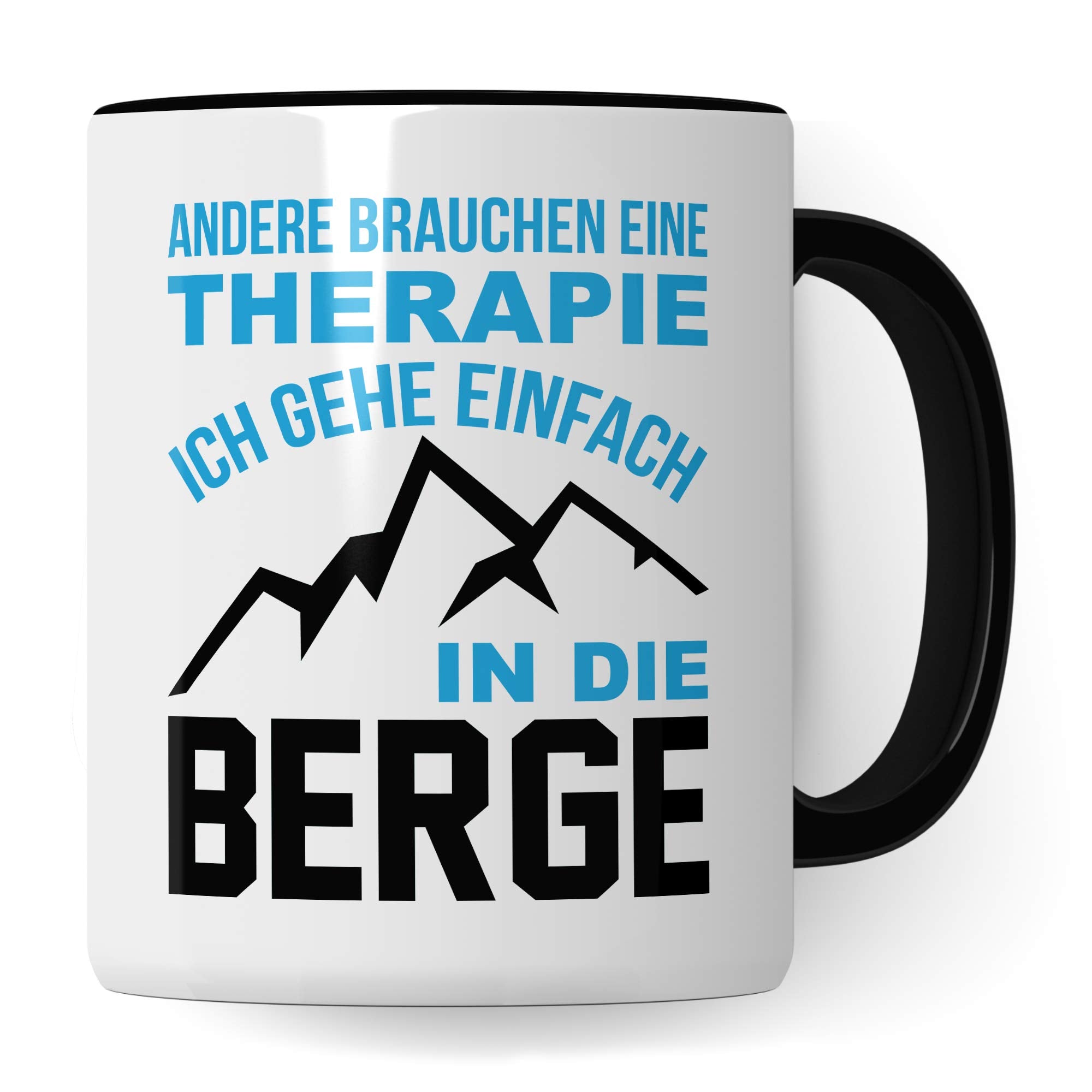 Pagma Druck Berge Tasse, Wandern Geschenk, Wanderer Becher Bergwandern Trekking Bergsteigen Geschenkidee, Berg Kaffeetasse Gebirge Wanderlust Alpen Motiv Kaffeebecher lustig