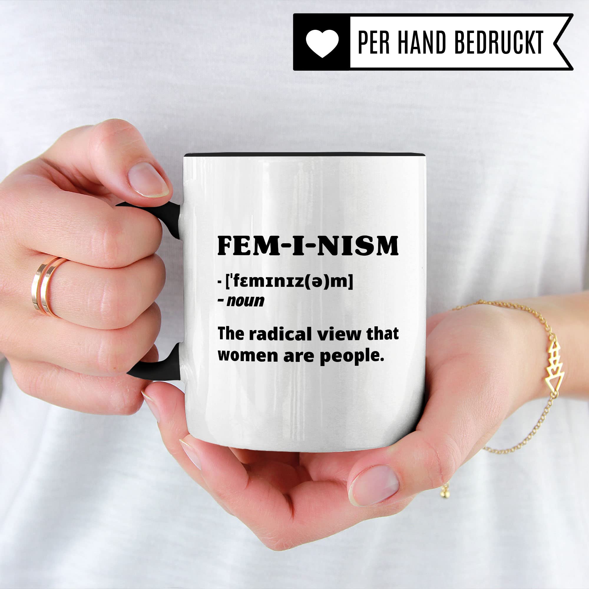 Feminismus Tasse Geschenkidee Kaffeetasse Geschenk für Feministen Kaffeebecher Definition Becher