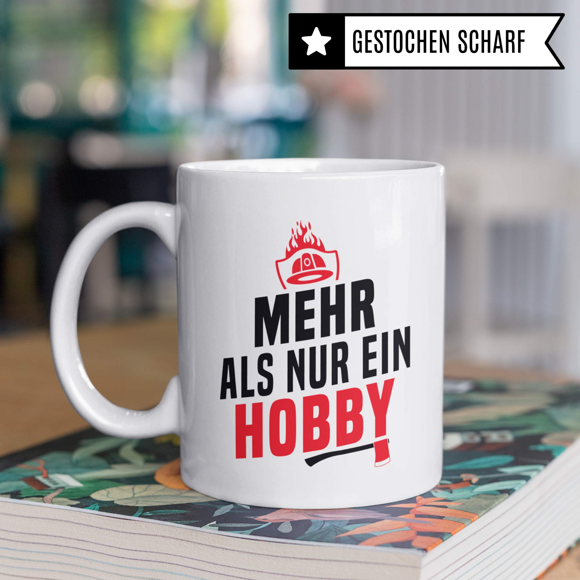 Pagma Druck Feuerwehr Tasse Geschenk, Feuerwehrmann Spruch Becher Geschenkidee, Freiwillige Feuerwehr Kaffeetasse Feuerwehrler (Weiß/Weiß)