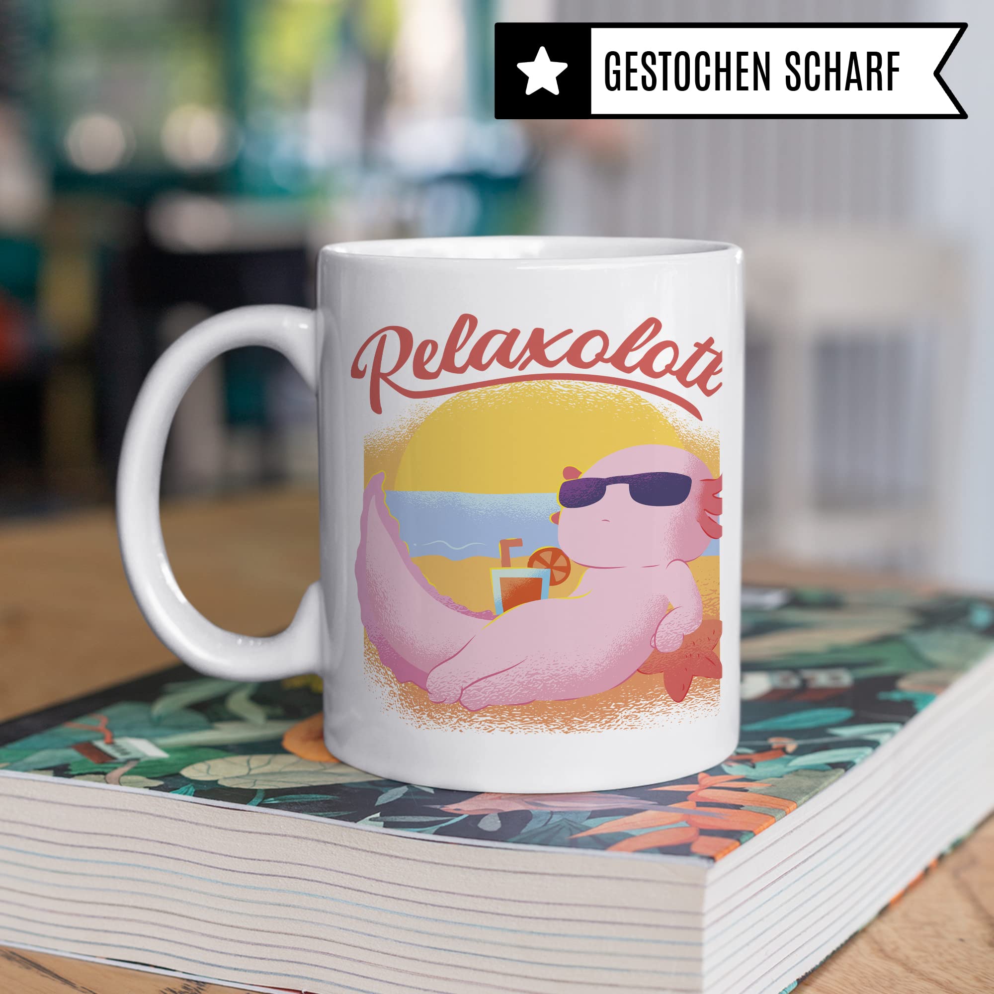 Tasse Axolotl Geschenk: Relaxolotl Motiv lustig Geschenk Kaffeetasse Männer Frauen Jungen Mädchen süß Kaffee-Becher