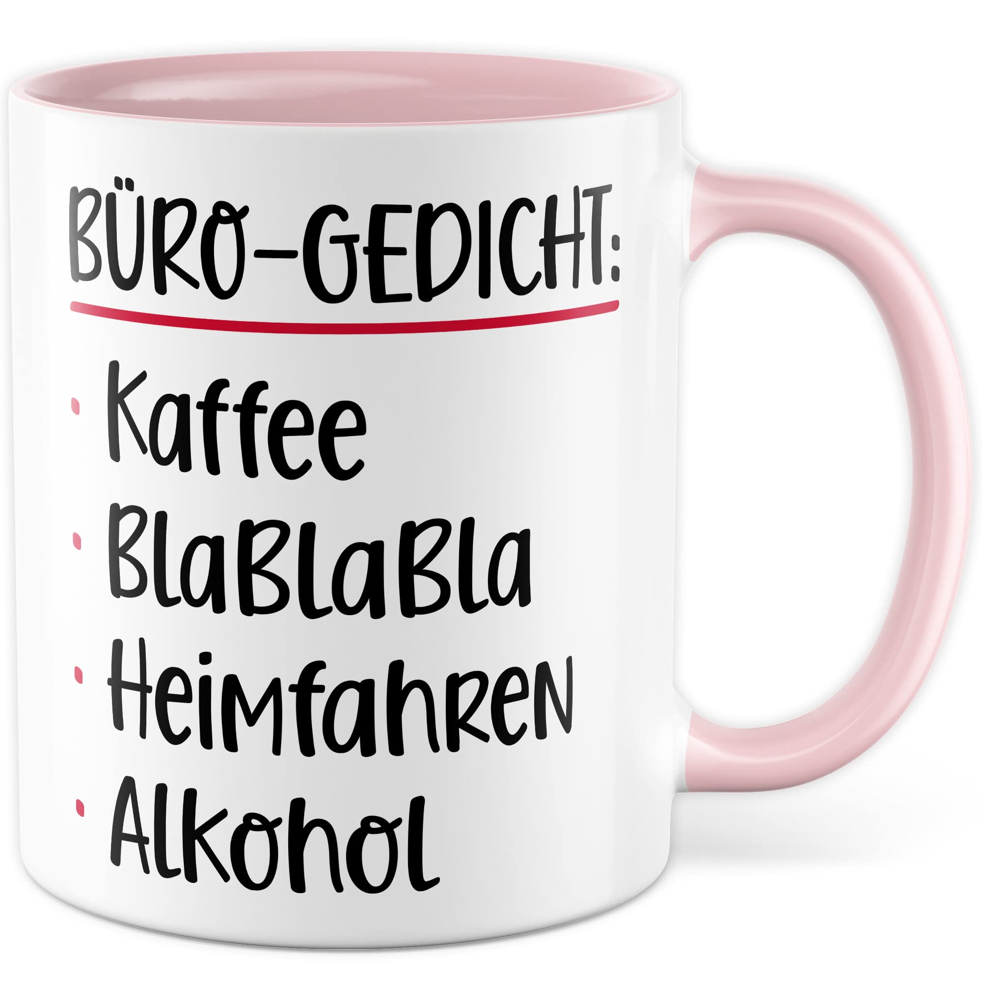 Büro Gedicht Tasse lustig Kaffee Alkohol Spruch Kaffeetasse Kollege Geschenk Kaffee-Becher Kollegin Geschenkidee Humor