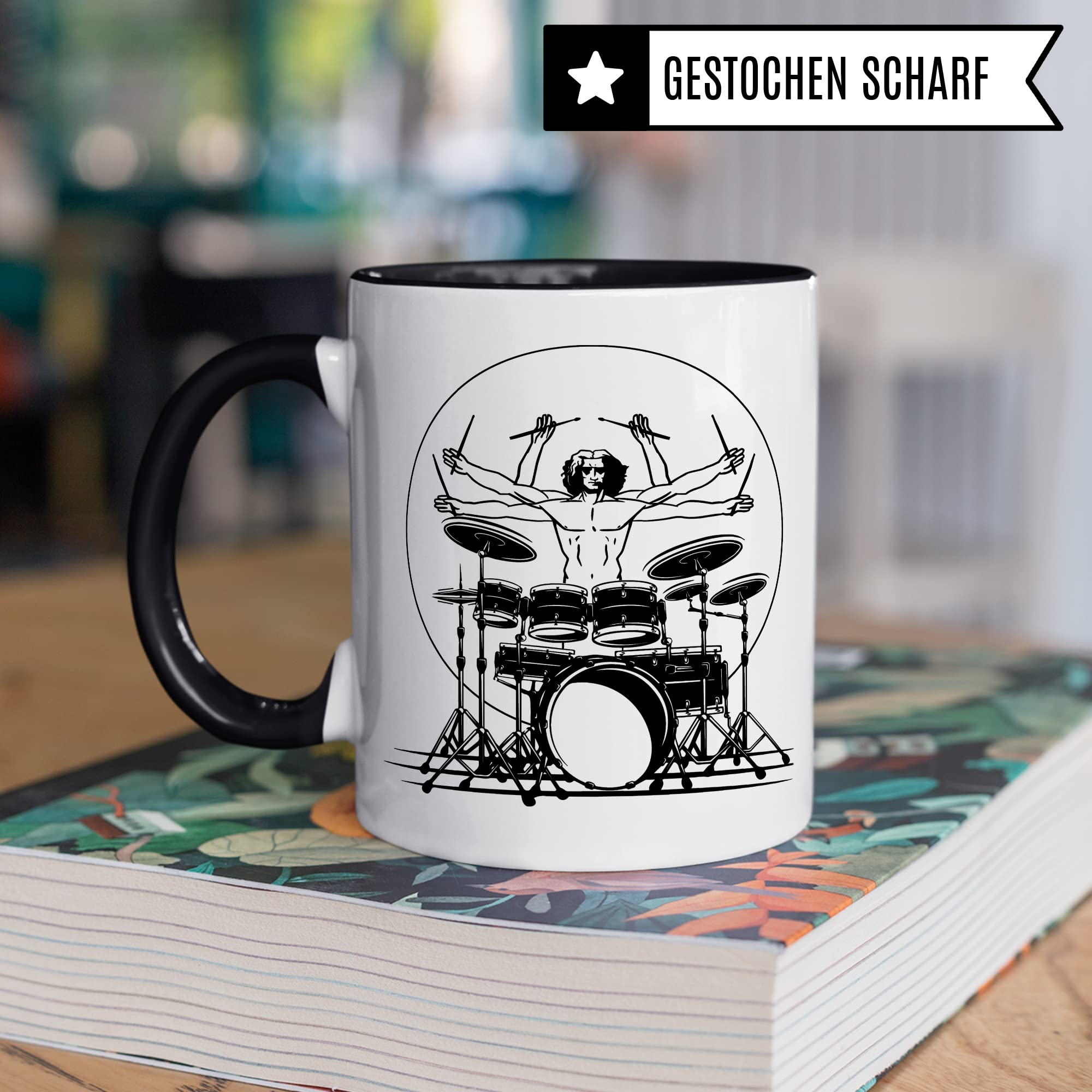 Schlagzeuger Tasse Schlagzeug Geschenk-Idee Kaffeetasse Humor Witz Geschenk für Schlagzeugspieler Drummer Kaffeebecher Schlagzeug Becher