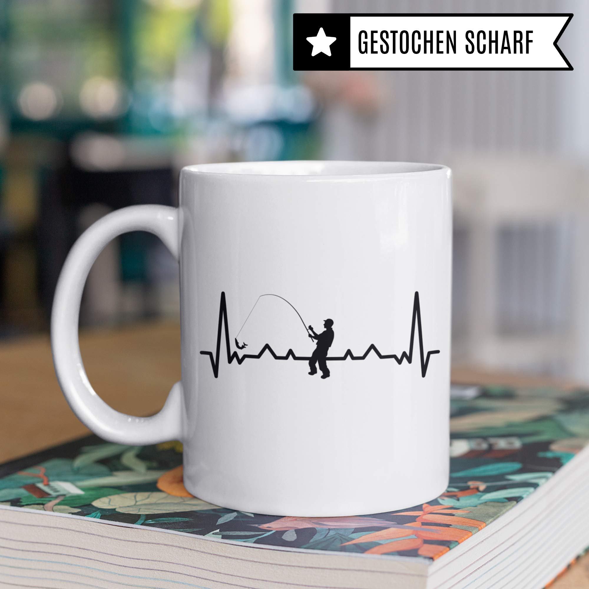 Pagma Druck Tasse Angler, Angeln Geschenk, Fischer Becher Angel Fischerei Spruch Kaffeetasse, Angler Geschenke für Männer Kaffeebecher, Angelrute Fisch Motiv