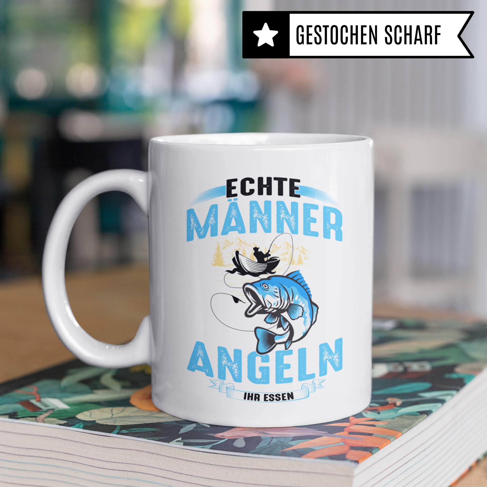 Pagma Druck Tasse Angler, Angler Geschenke für Männer, Fischer Becher Angel Fischerei Spruch Kaffeetasse, Angeln Geschenk Kaffeebecher Männer, Angelrute Fisch Motiv