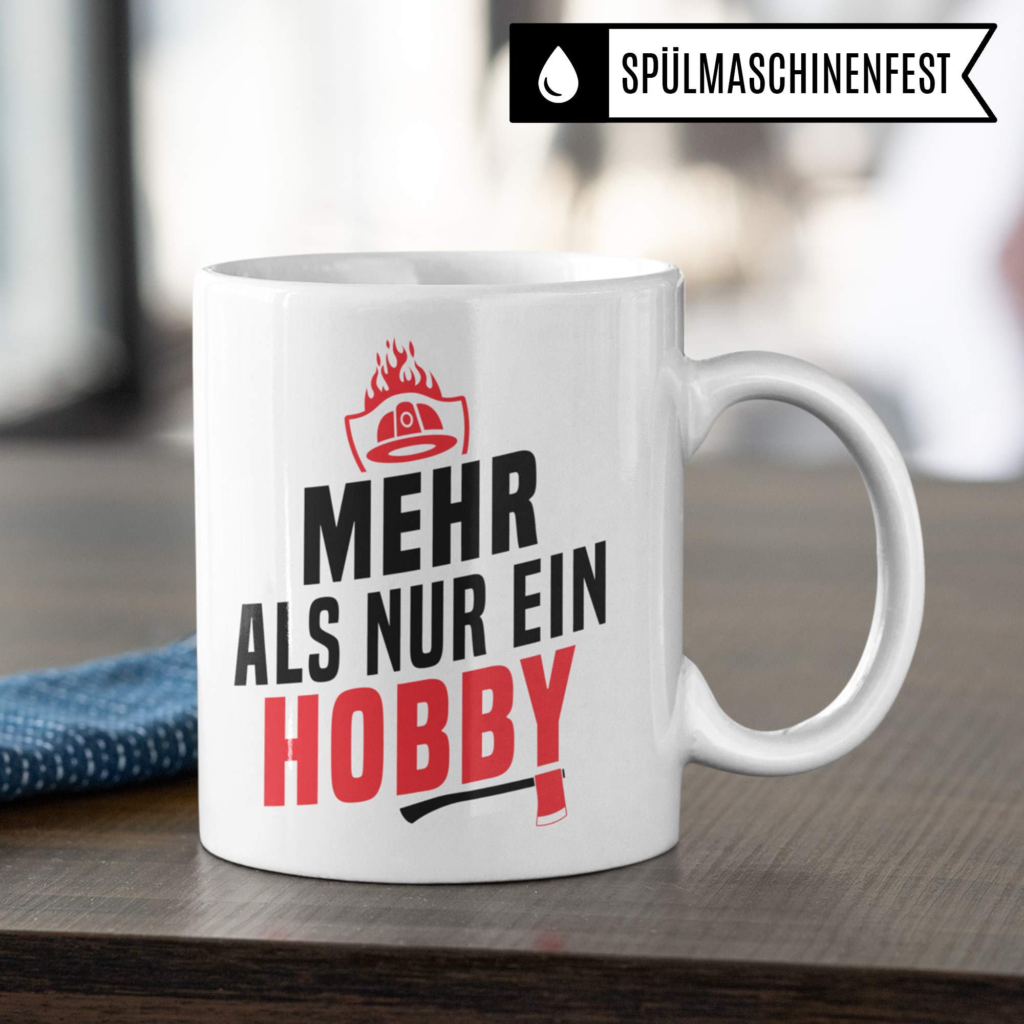 Pagma Druck Feuerwehr Tasse Geschenk, Feuerwehrmann Spruch Becher Geschenkidee, Freiwillige Feuerwehr Kaffeetasse Feuerwehrler (Weiß/Weiß)